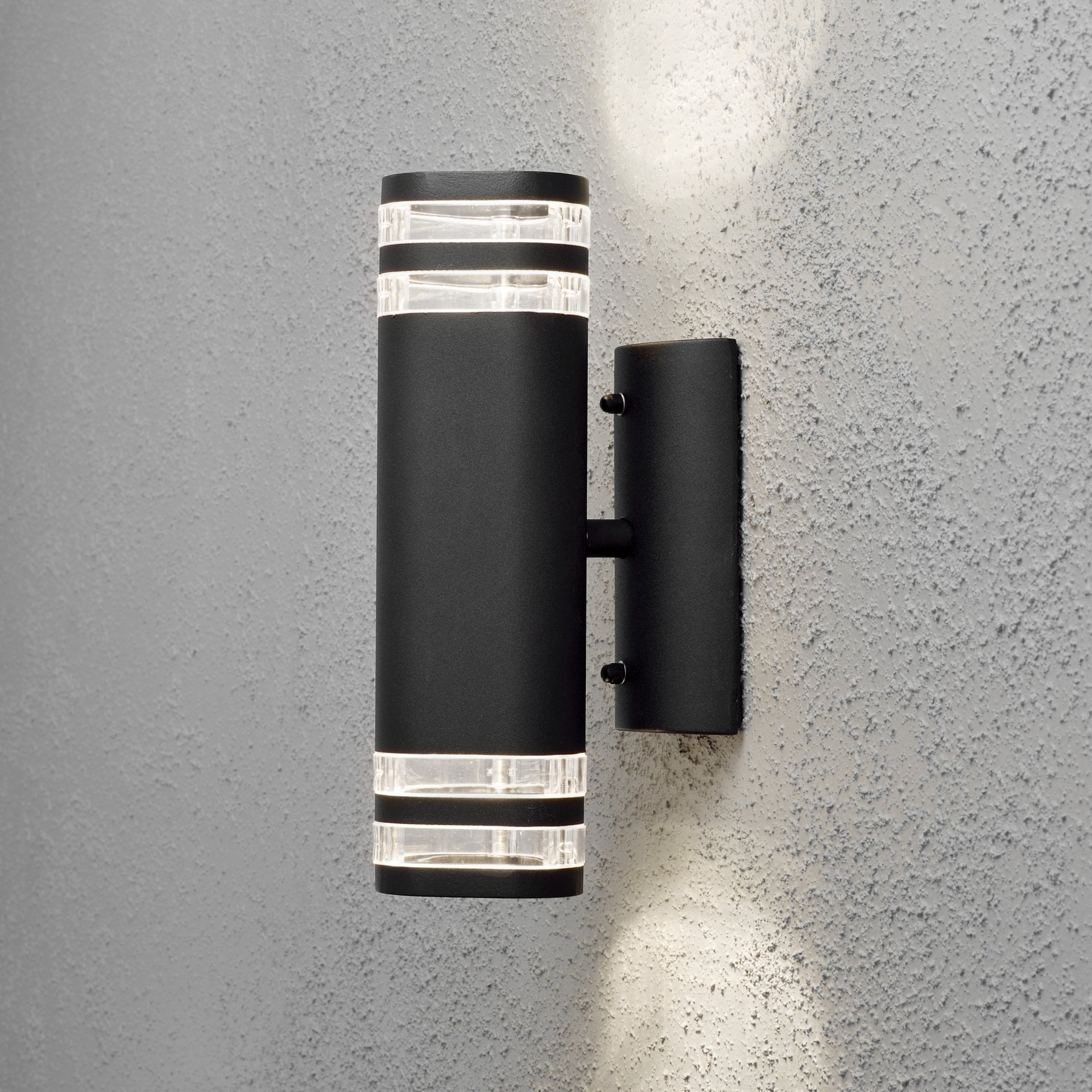 Konstsmide Modena Double Ring Up/Down Wall Light - Matt Black