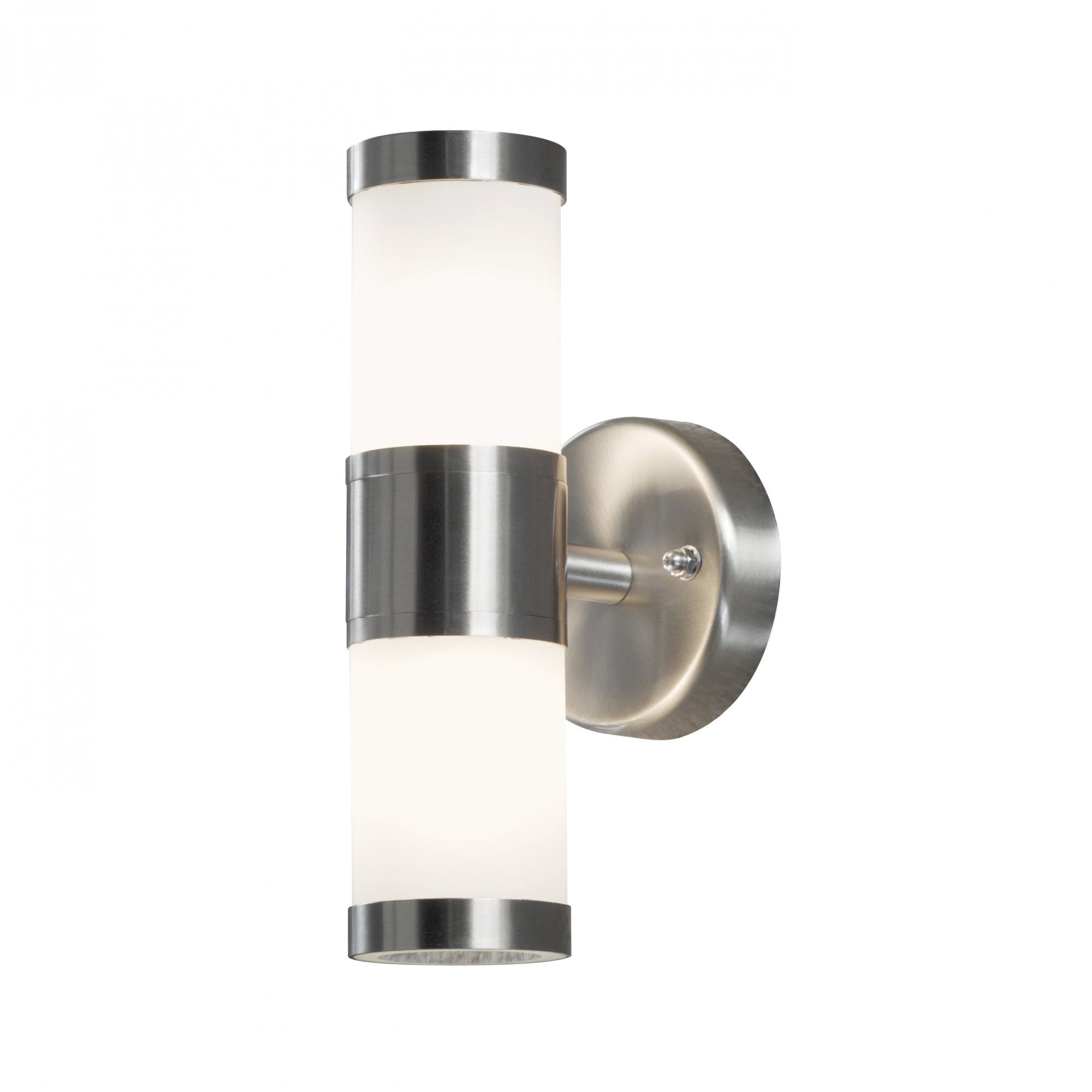 Konstsmide Modena Up/Down Wall Light - Stainless Steel with Opal Glass