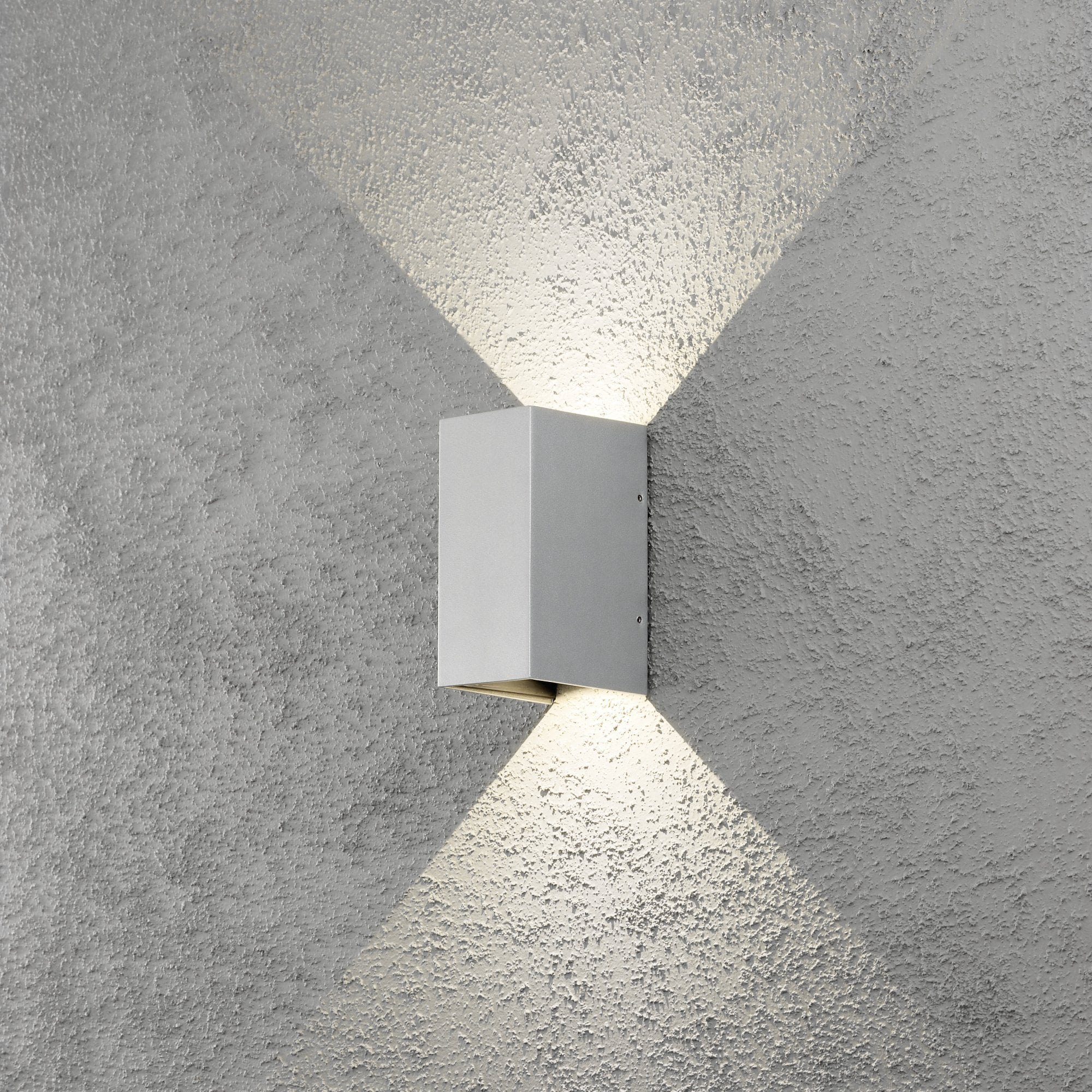 Konstsmide Cremona Rectangular LED Up/Down Wall Light - Aluminium