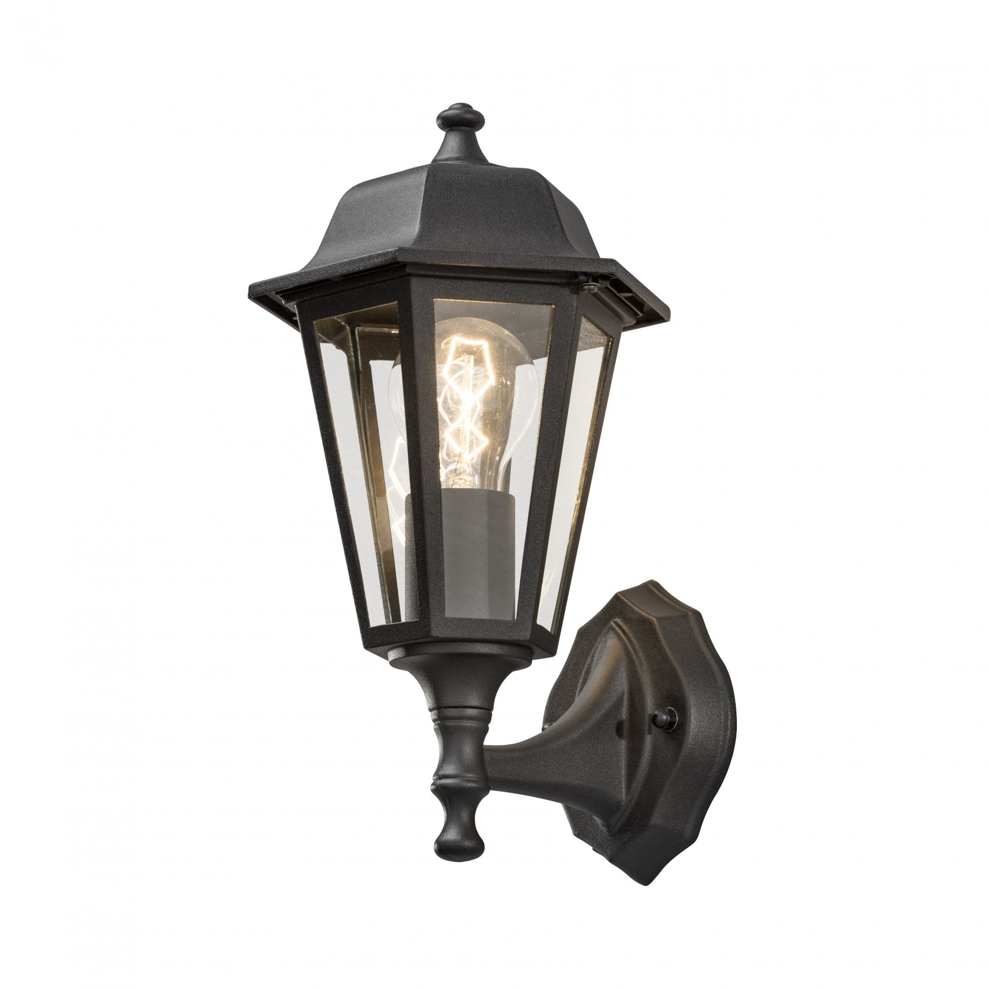 Konstsmide Budget Up Wall Light - Matt Black