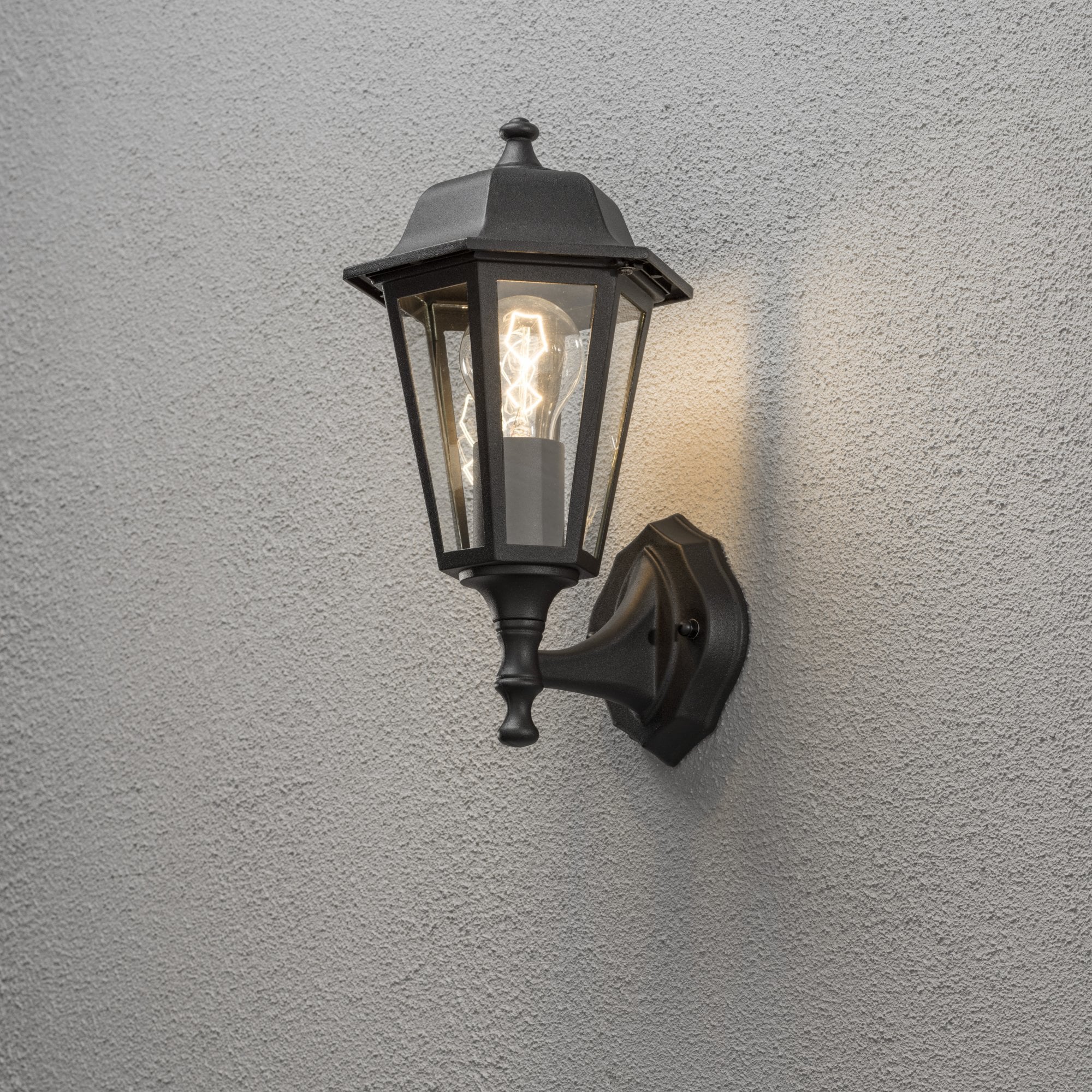 Konstsmide Budget Up Wall Light - Matt Black