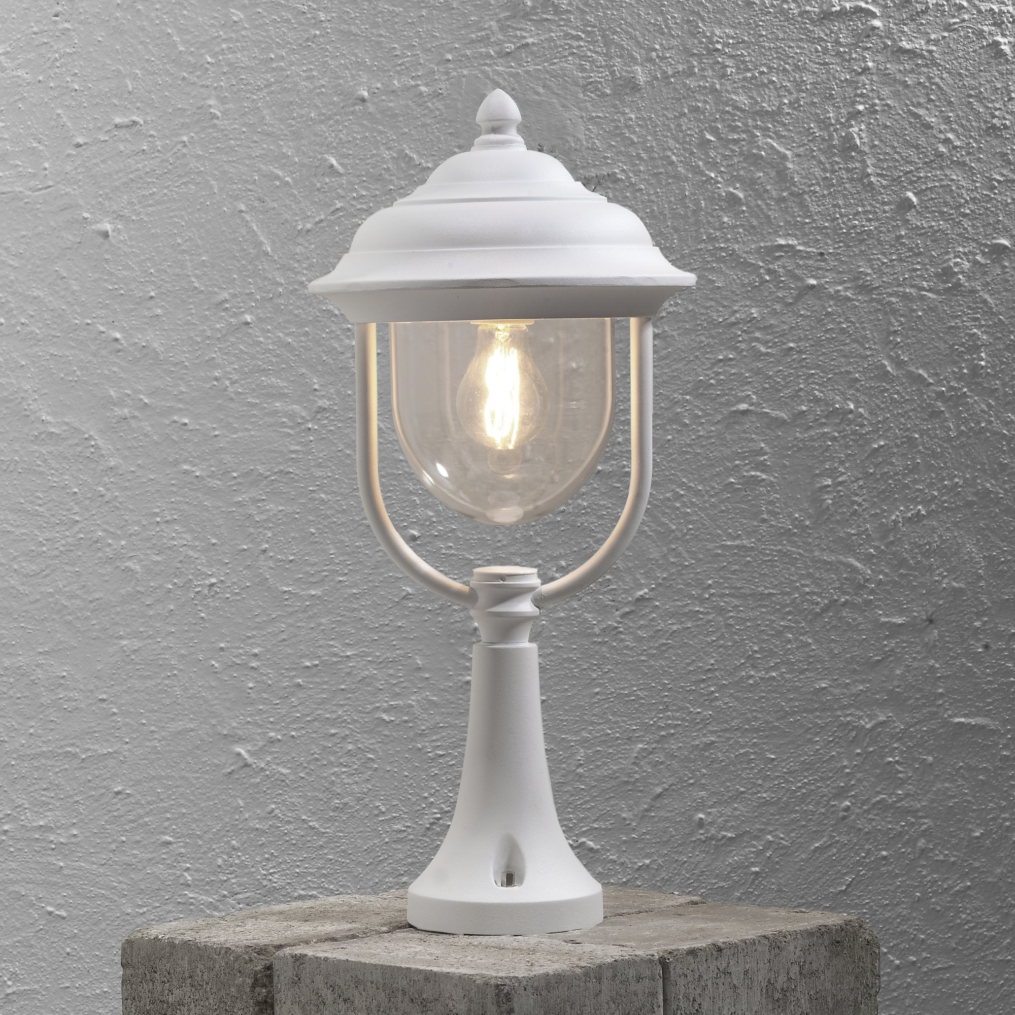 Konstsmide Parma Gate Post - Matt White