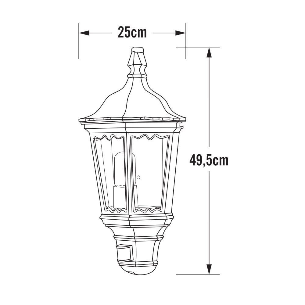 Konstsmide Firenze Flush Half Lantern With PIR - Green