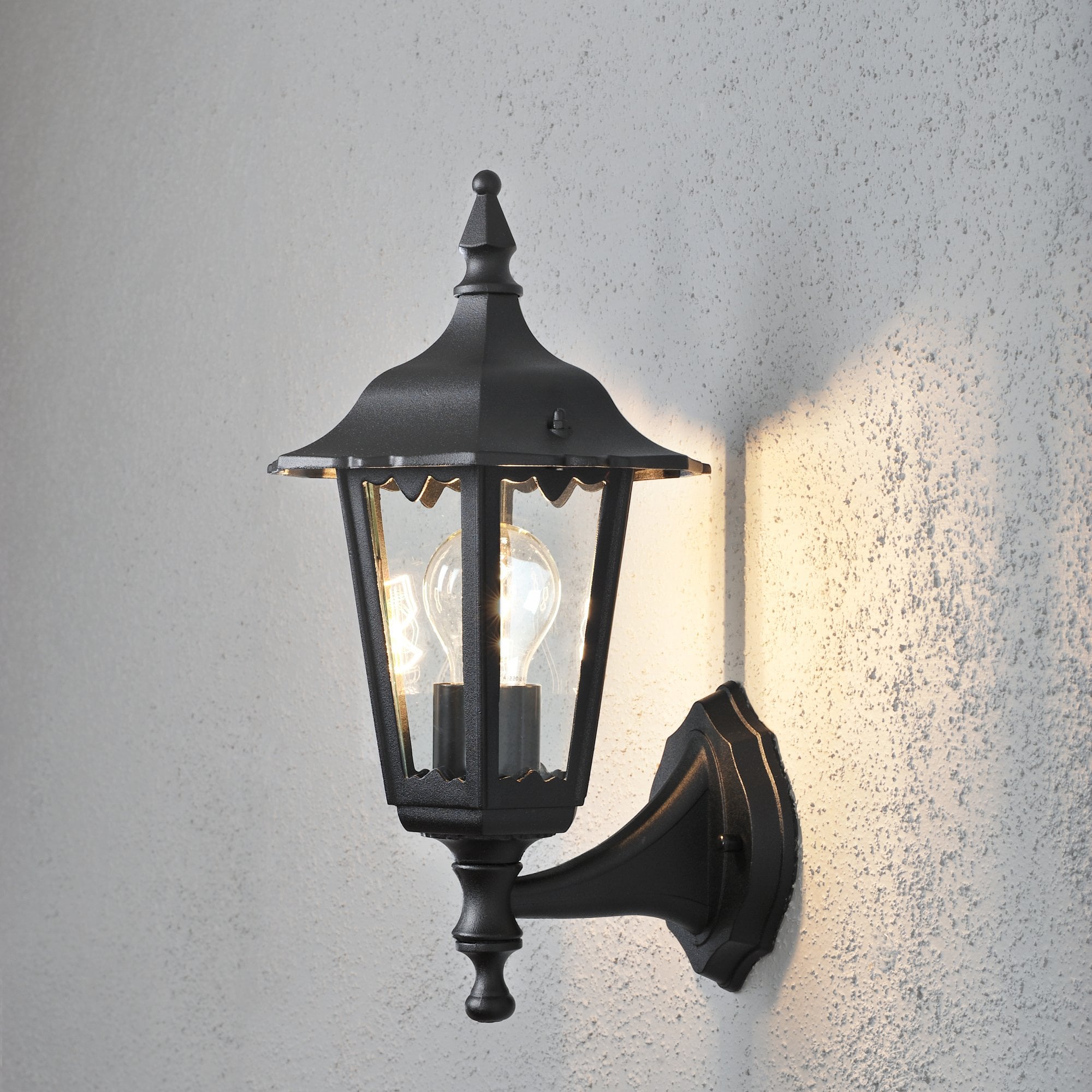 Konstsmide Firenze 36cm Up Wall Light - Matt Black