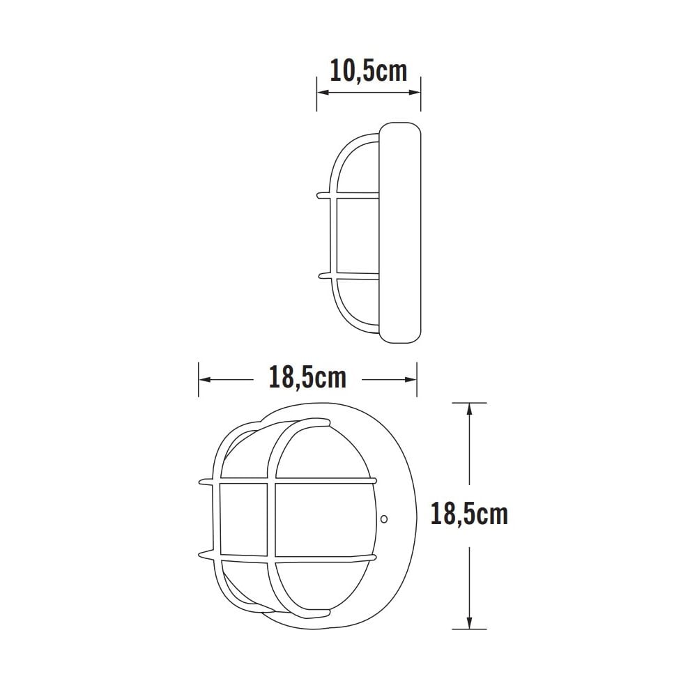 Konstsmide Mantova Wall Light - Matt Black