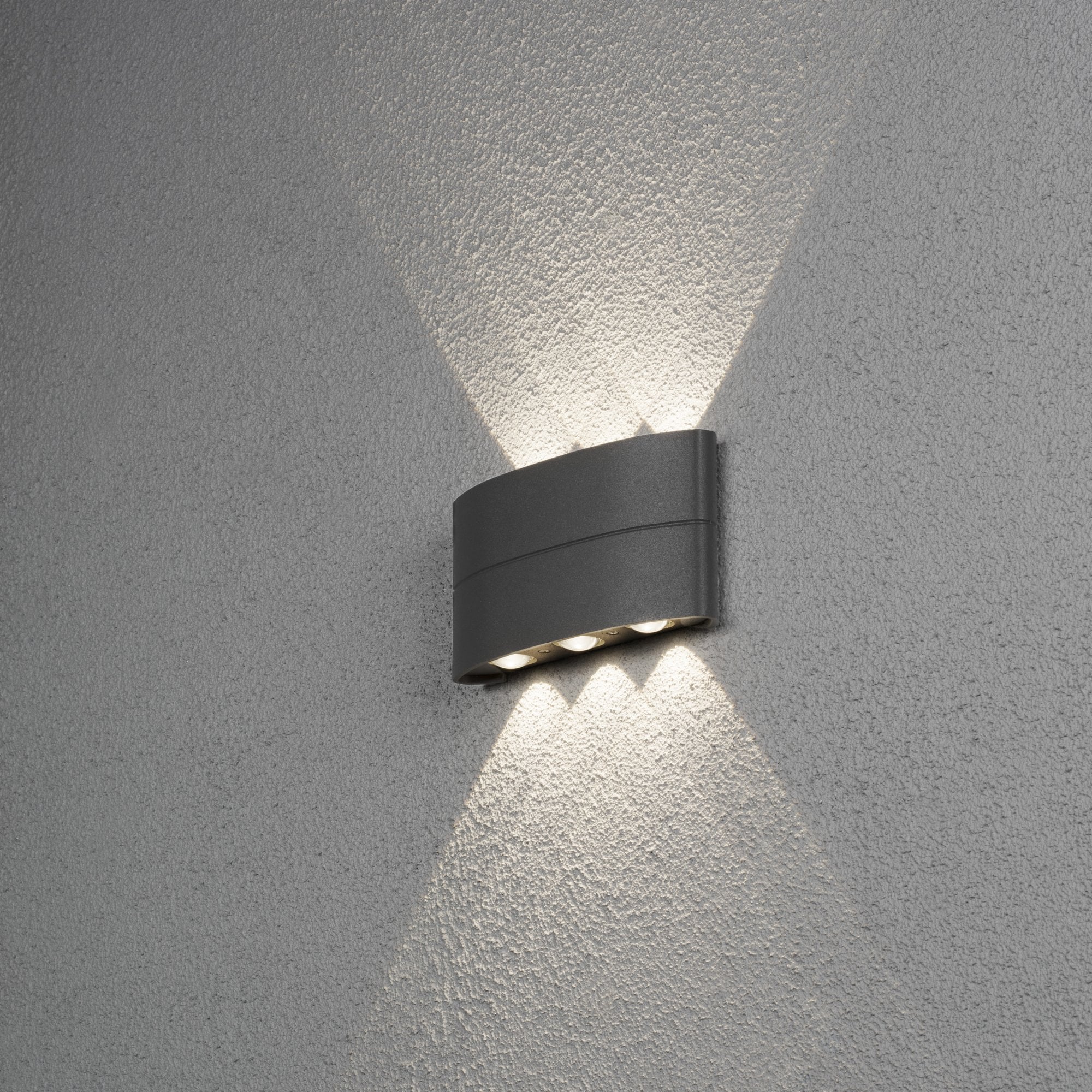 Konstsmide Chieri Rounded LED Wall Light - Anthracite