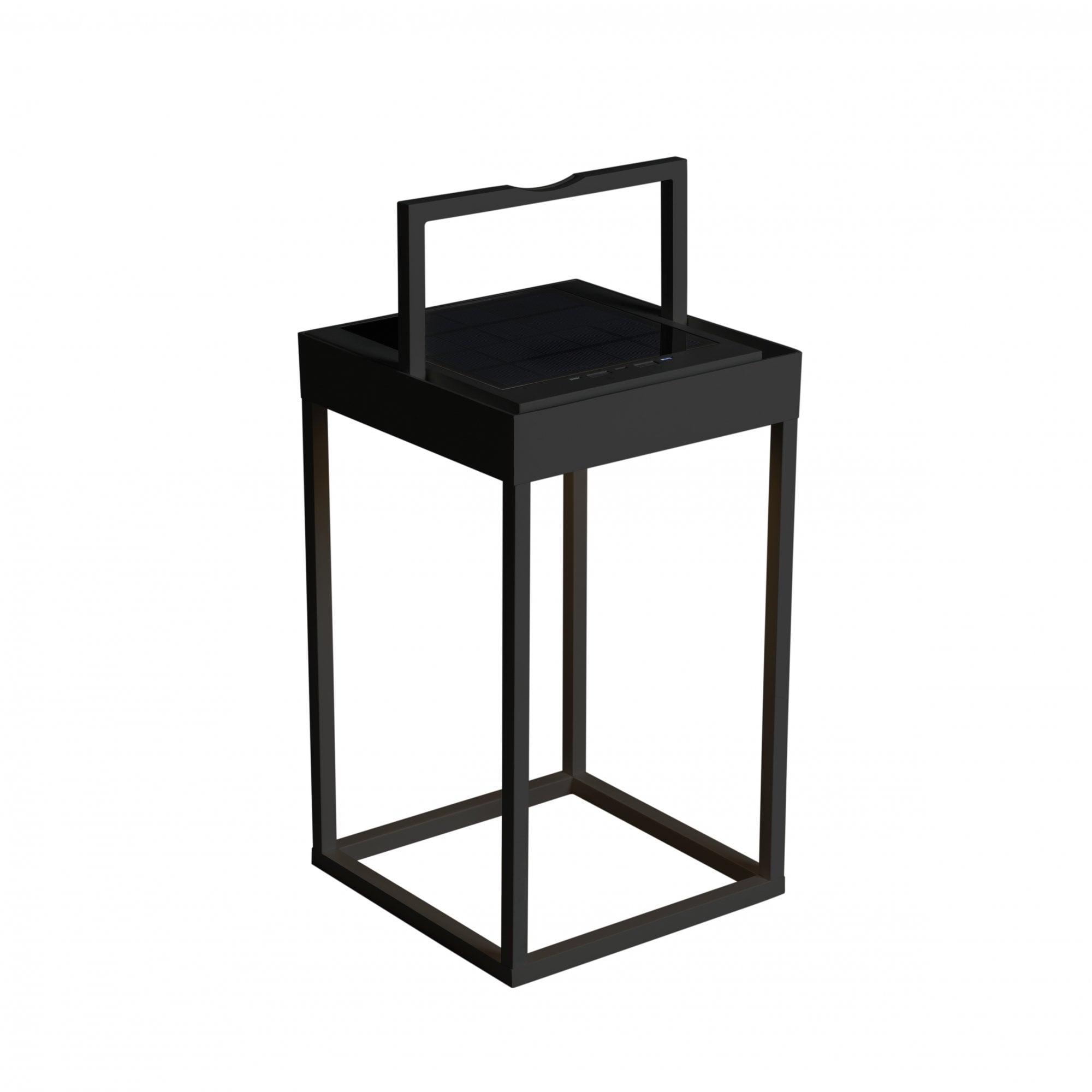 Konstsmide Portofino Solar Lantern with USB - Matt Black