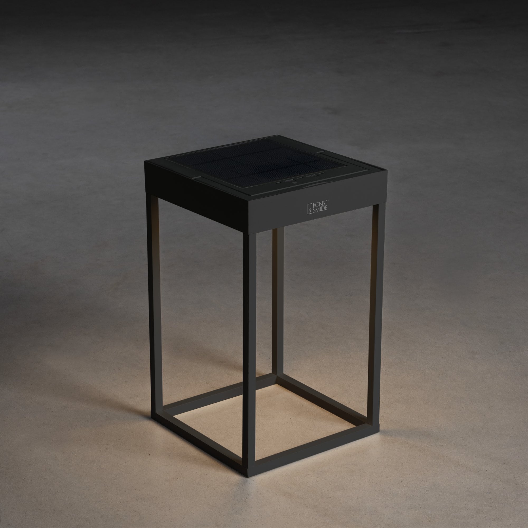 Konstsmide Portofino Solar Lantern with USB - Matt Black
