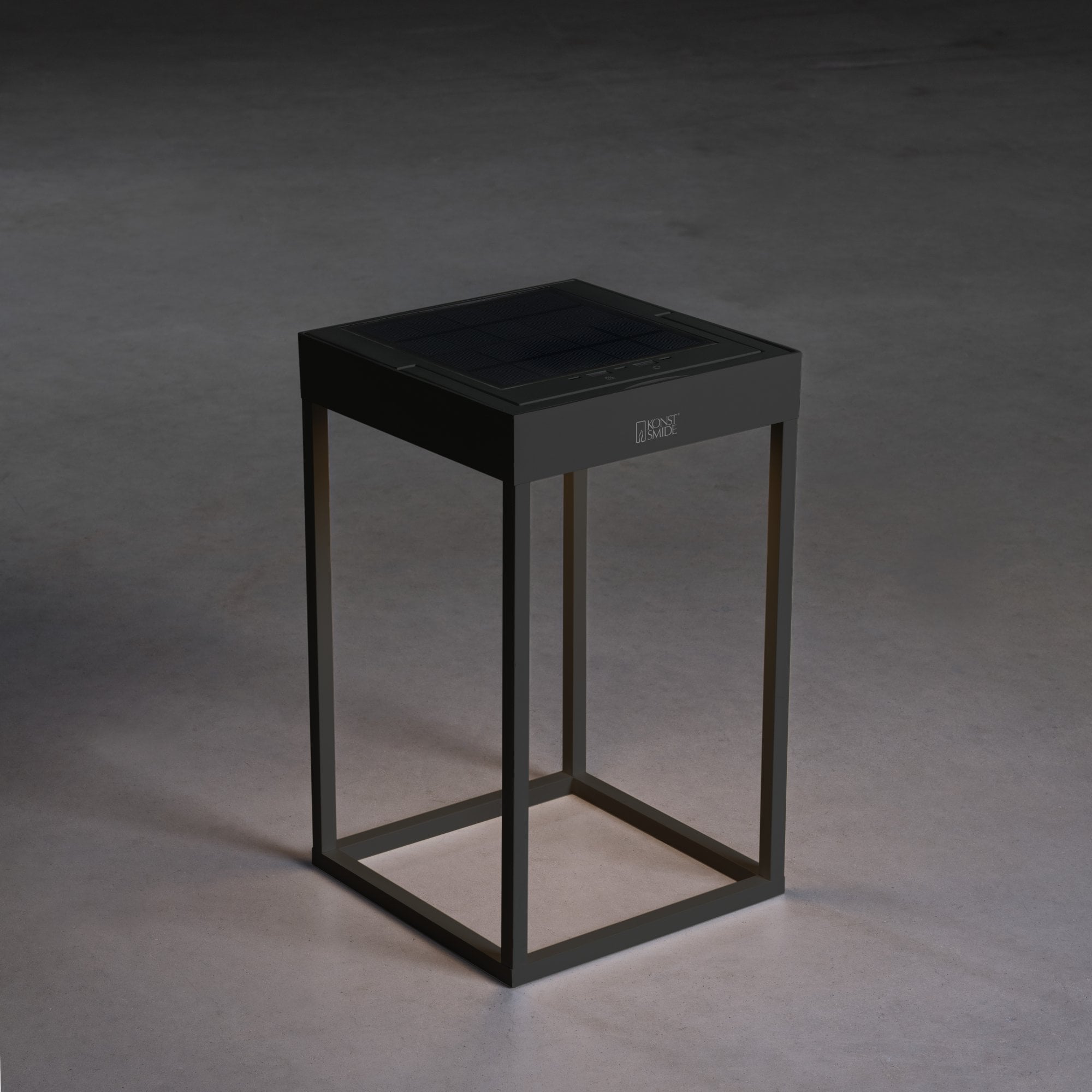 Konstsmide Portofino Solar Lantern with USB - Matt Black
