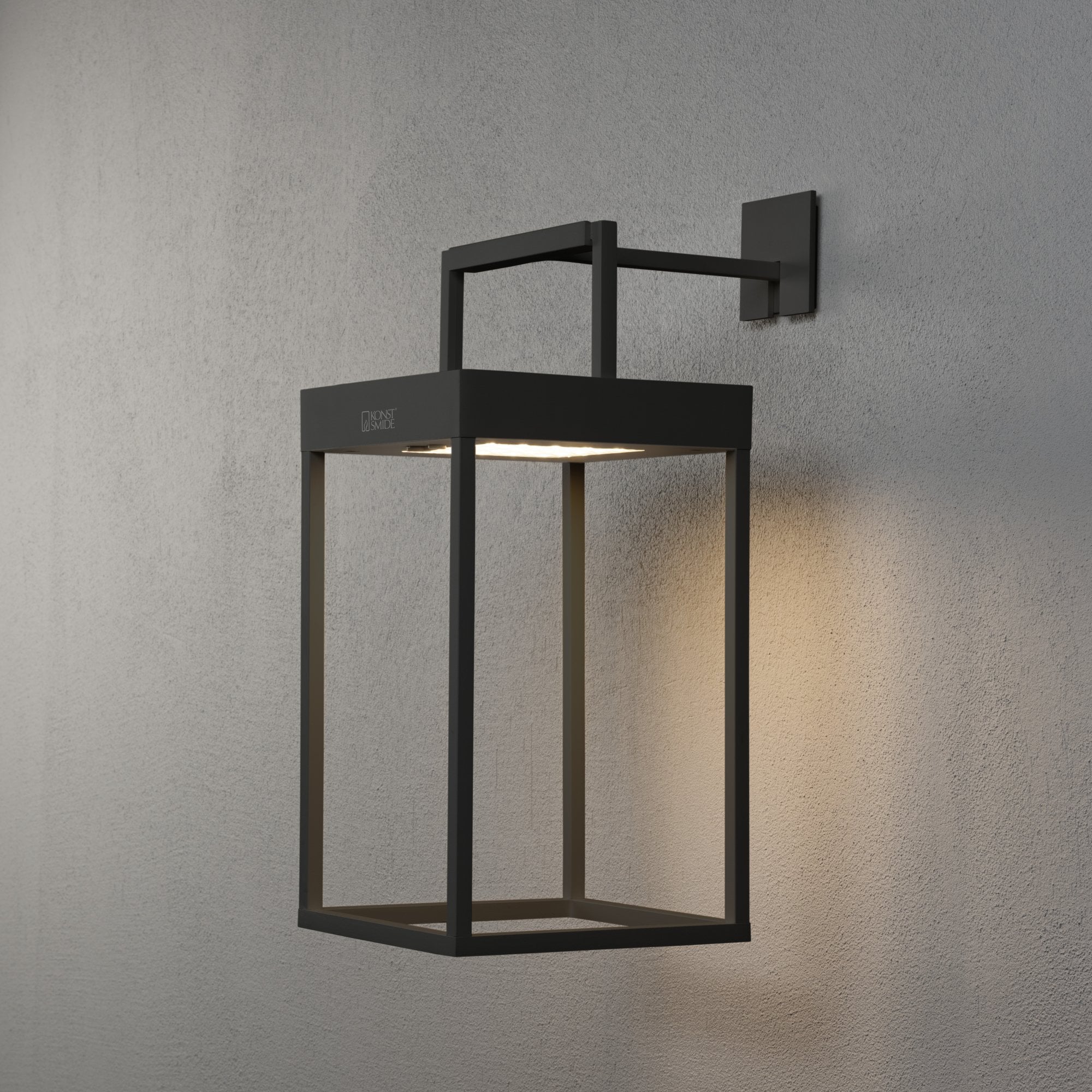 Konstsmide Portofino Solar Lantern with USB - Matt Black