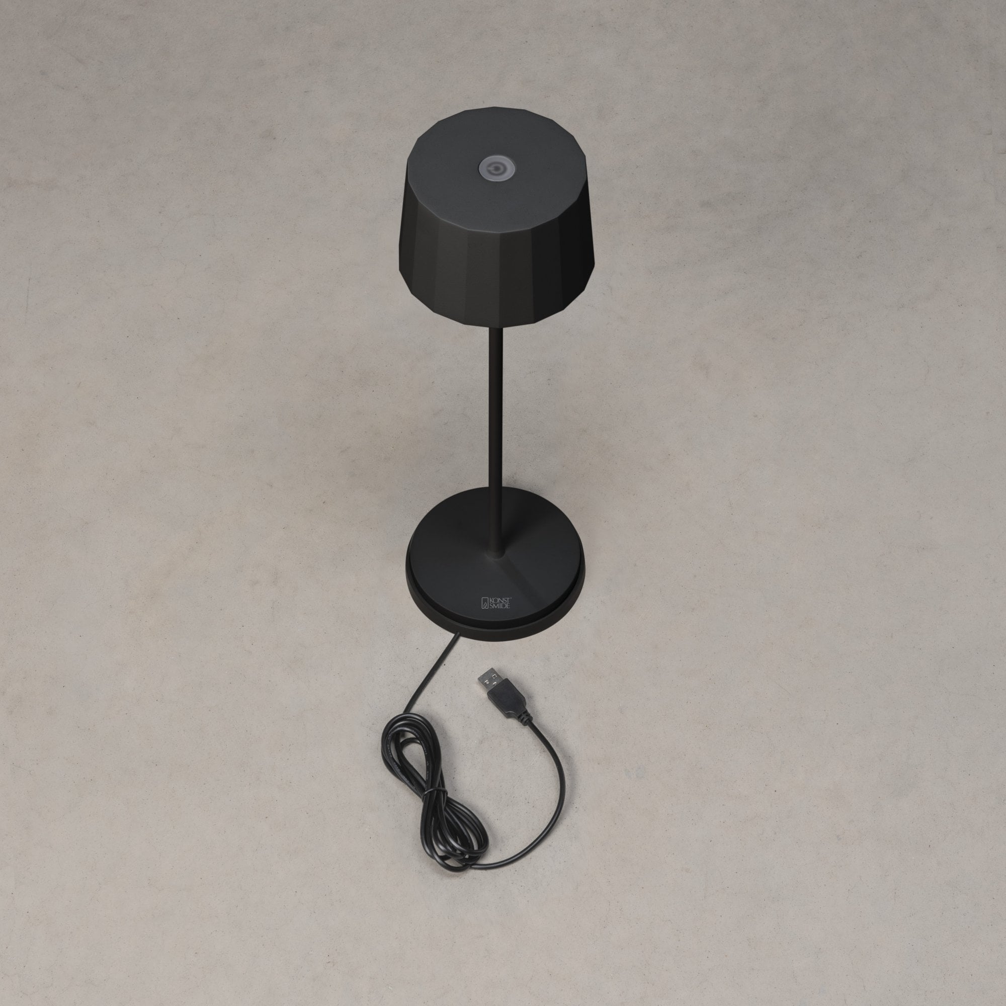Konstsmide Positano LED Table Lamp with USB - Matt Black