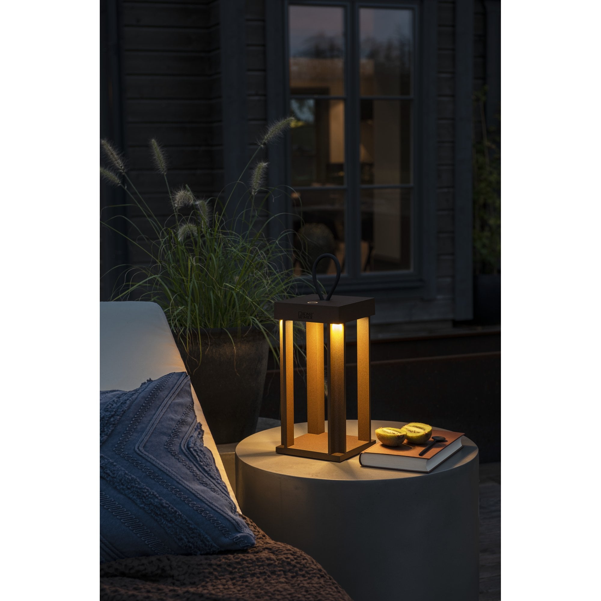 Konstsmide Cannes Outdoor Lantern With USB - Rust