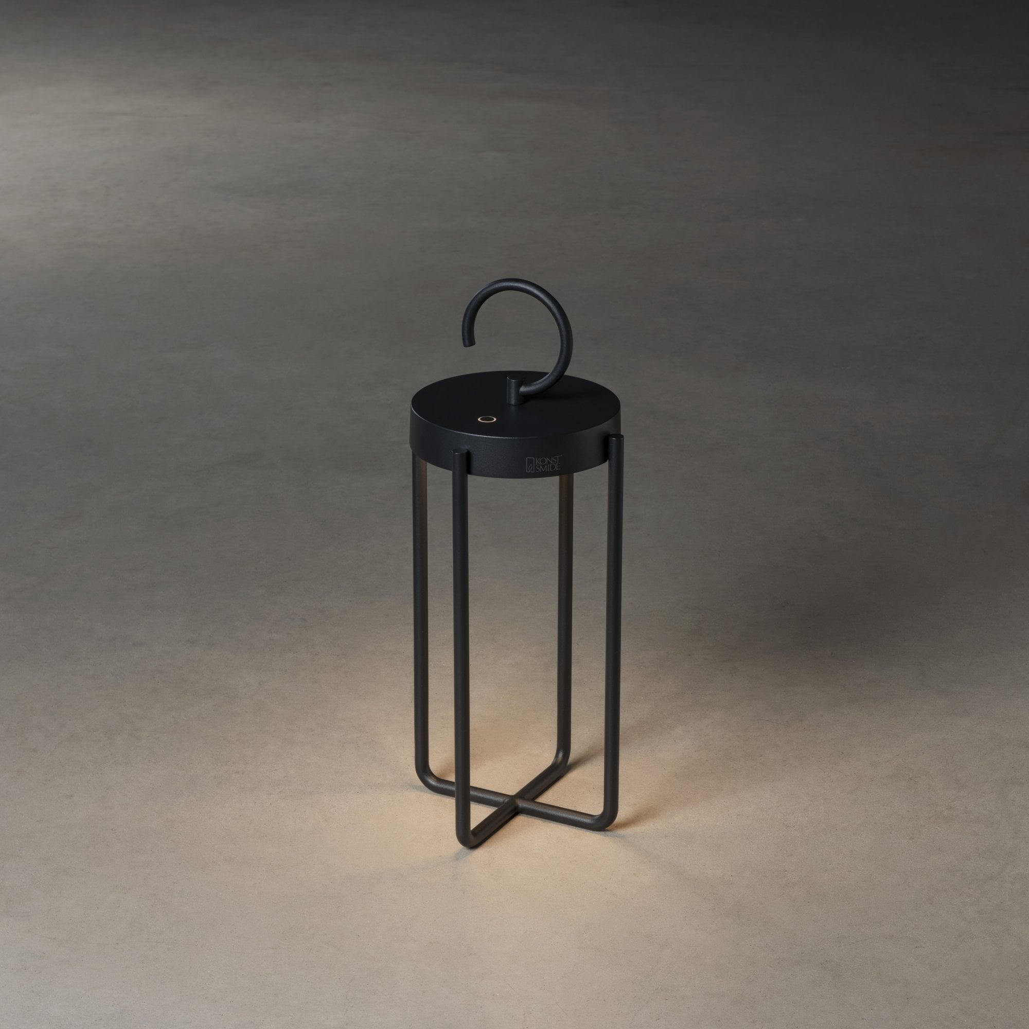 Konstsmide Manorola Outdoor Lantern with USB - Matt Black