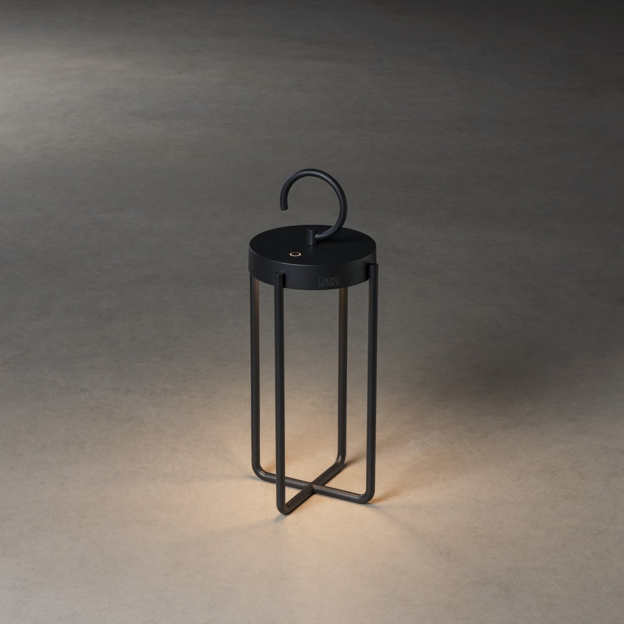 Konstsmide Manorola Outdoor Lantern with USB - Matt Black