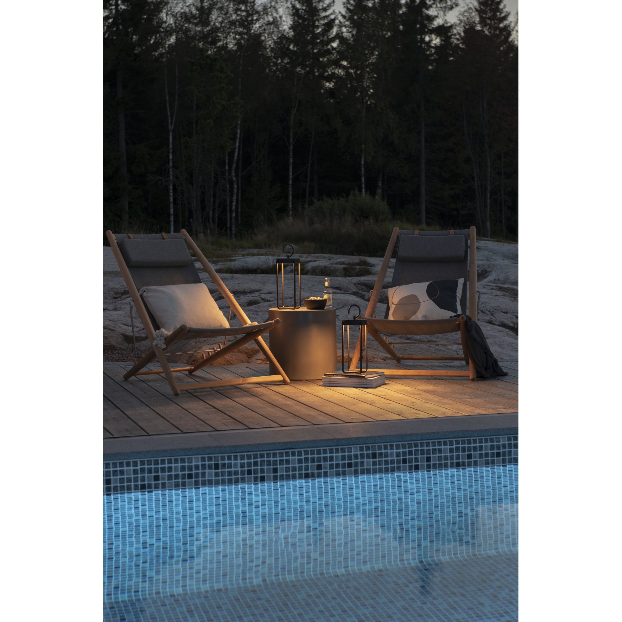 Konstsmide Manorola Outdoor Lantern with USB - Matt Black