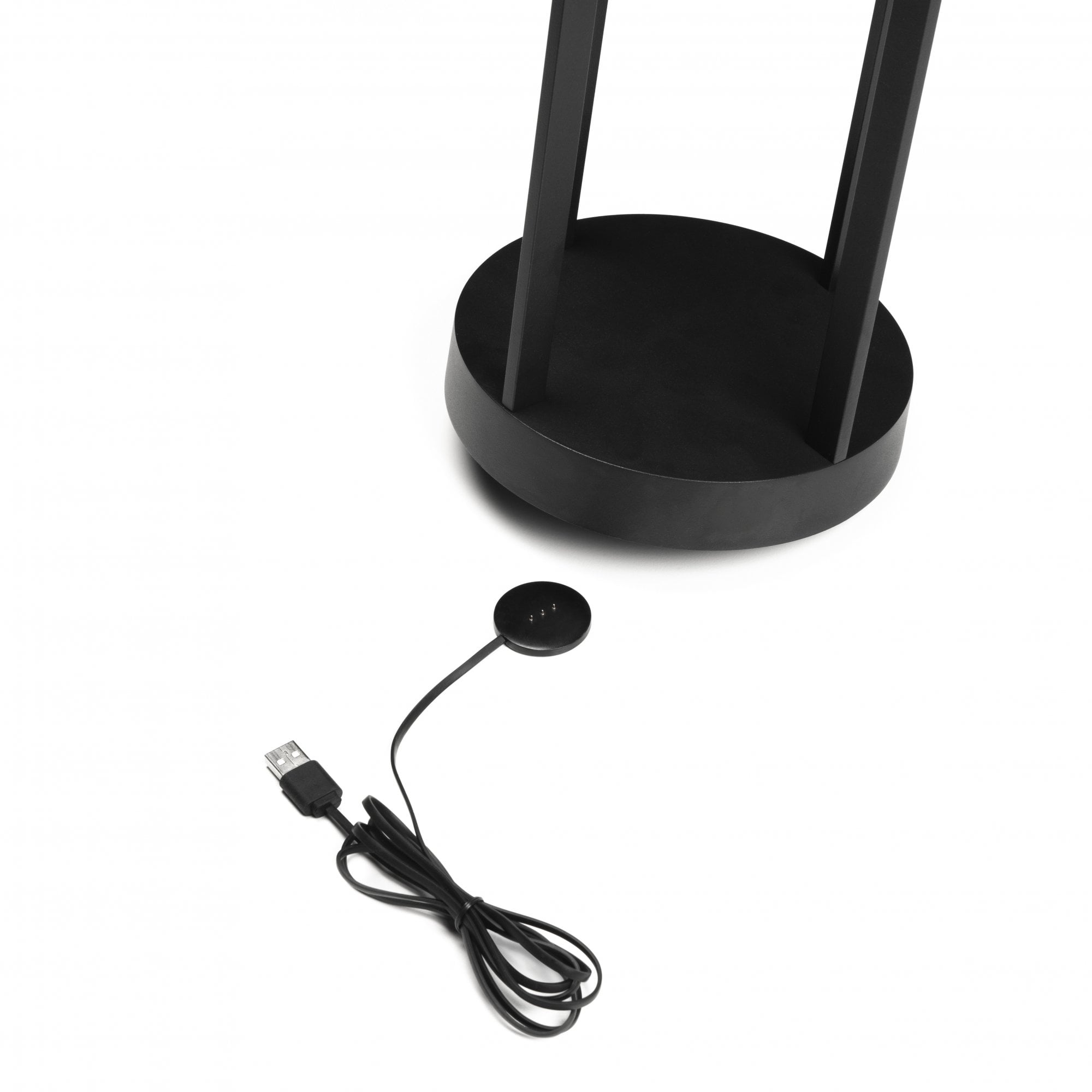 Konstsmide Chieti Outdoor Lantern with USB - Matt Black