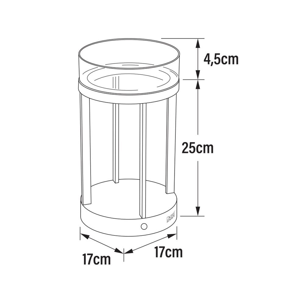 Konstsmide Chieti Outdoor Lantern with USB - Matt Black
