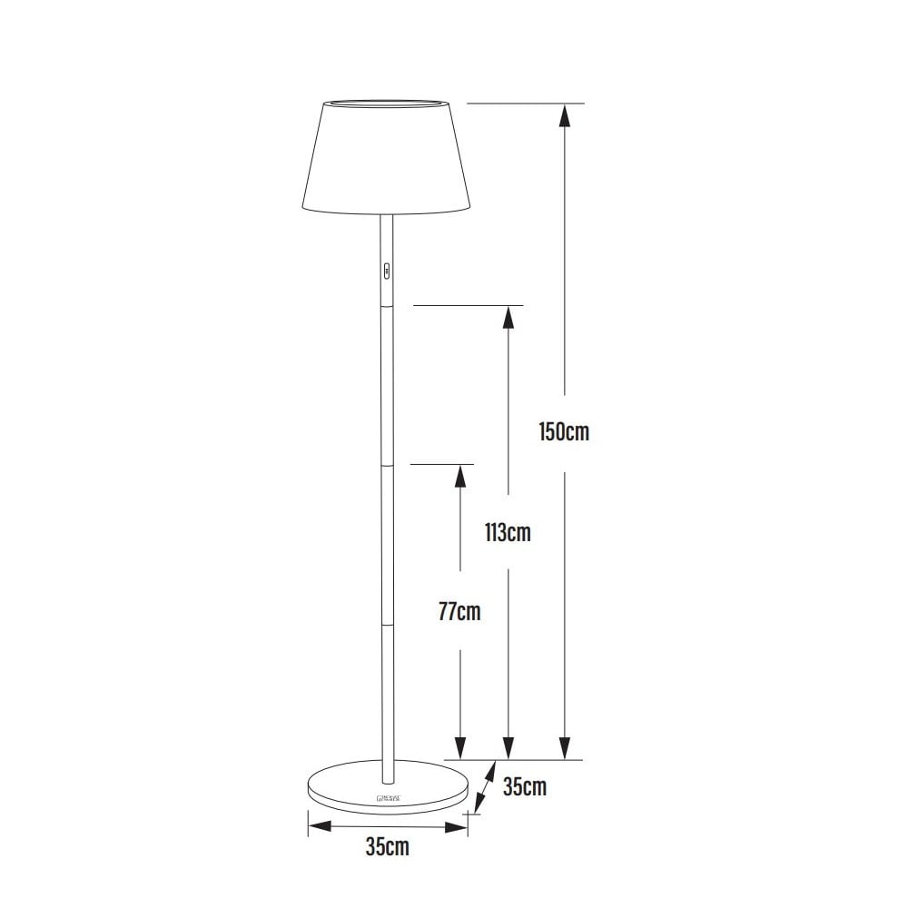 Konstsmide Pomezia RGBW Outdoor Floor Lantern USB LED - Matt Black