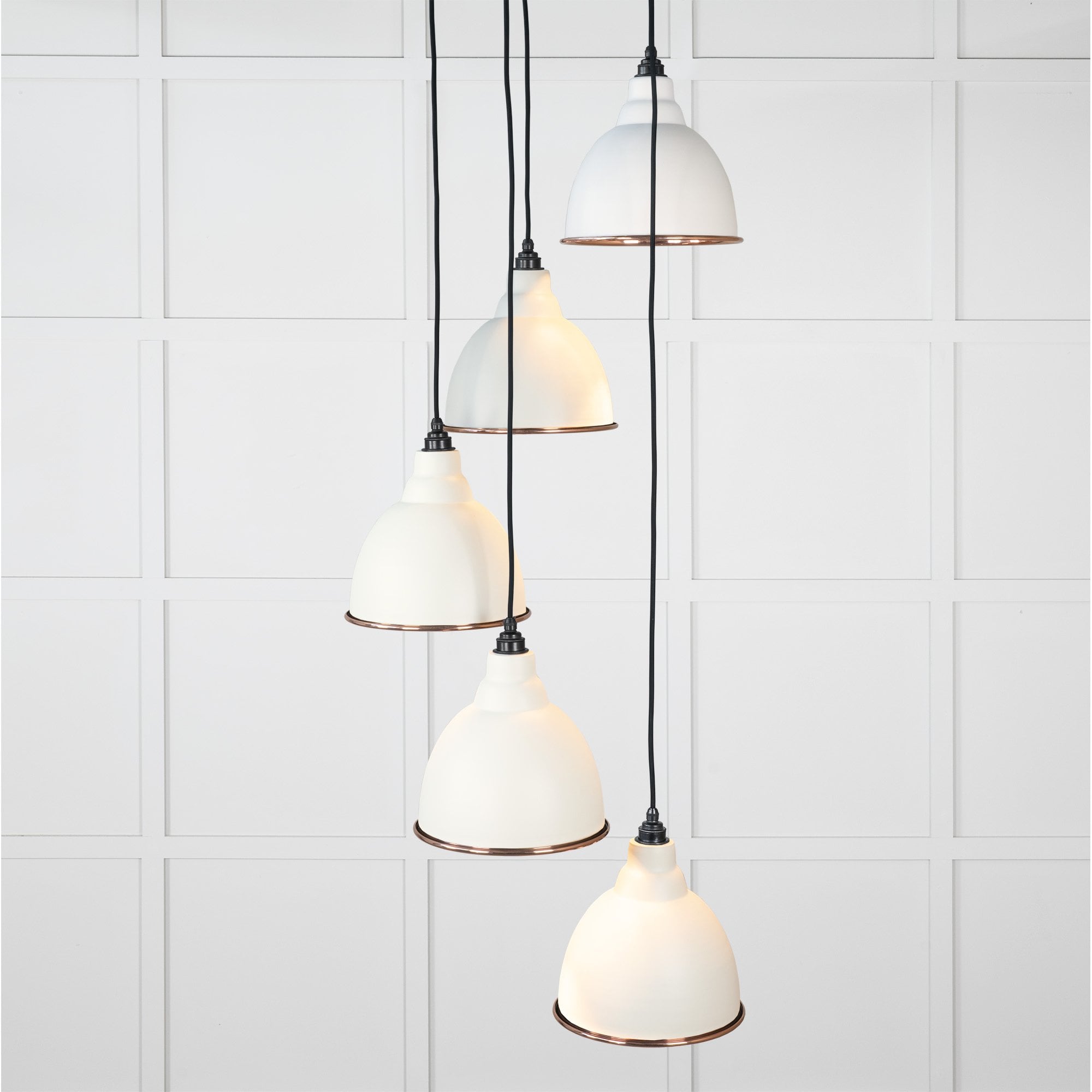 From The Anvil Hammered Copper Brindley Cluster Pendant - Teasel (Off White/Cream)