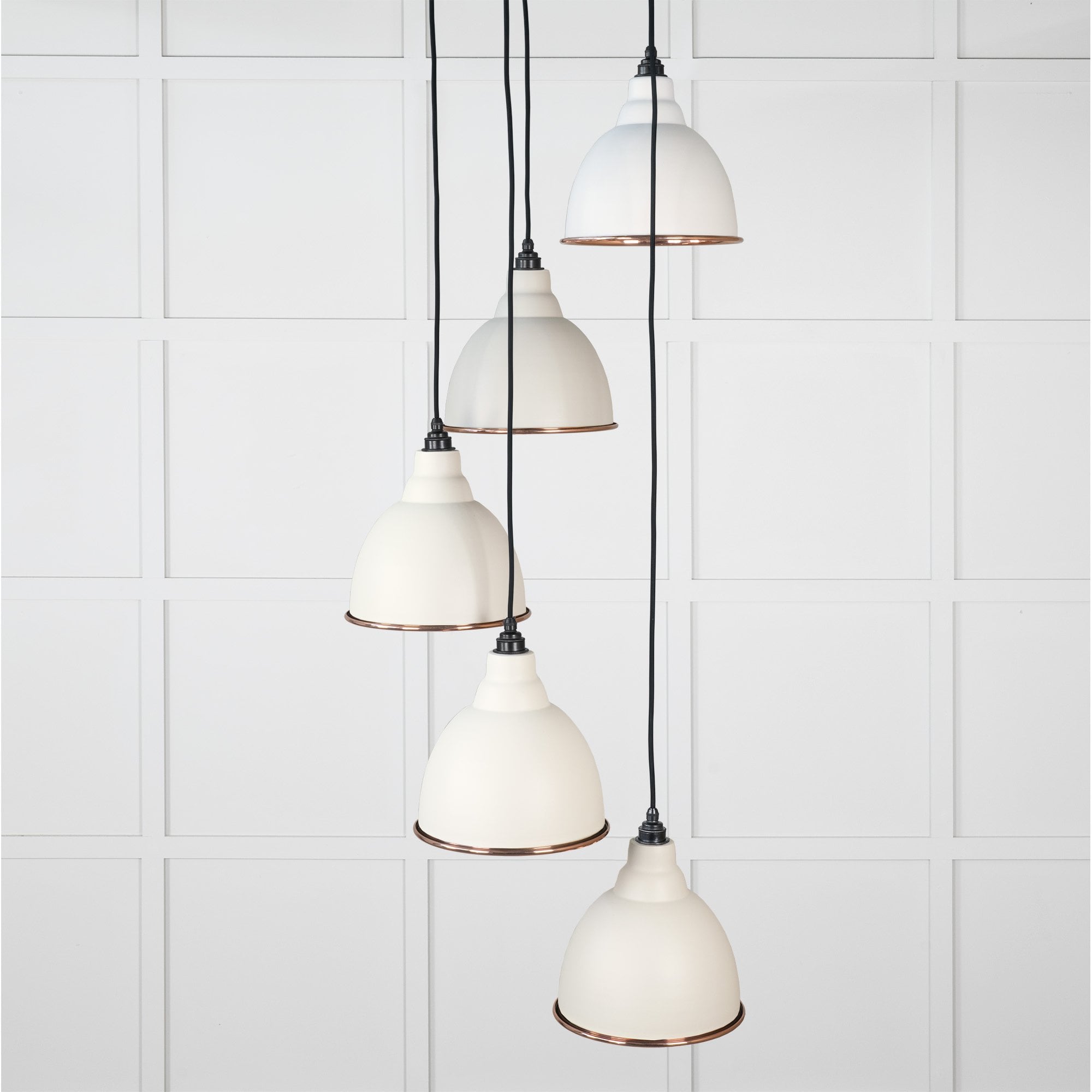From The Anvil Hammered Copper Brindley Cluster Pendant - Teasel (Off White/Cream)
