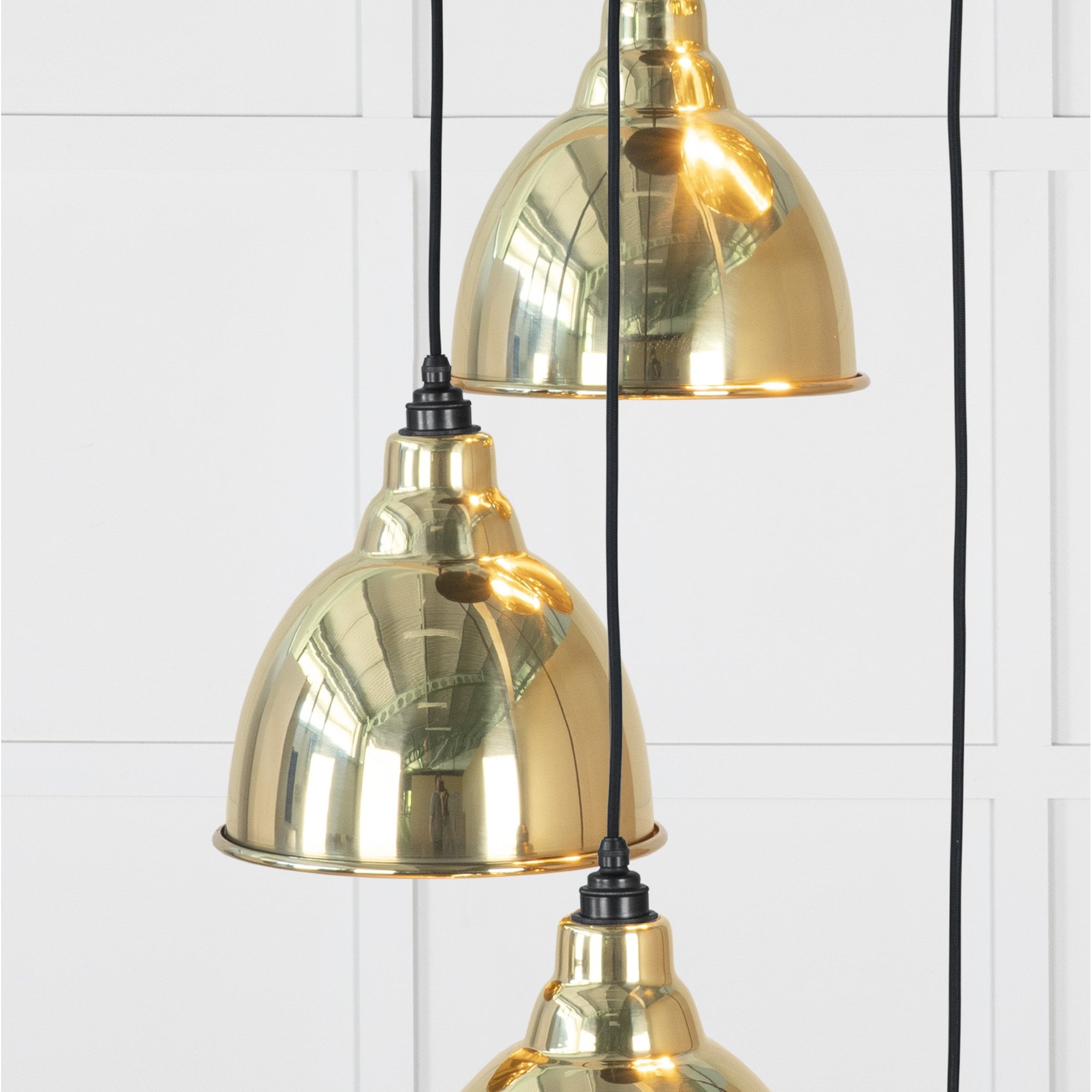 From The Anvil Hammered Brass Brindley Cluster Pendant