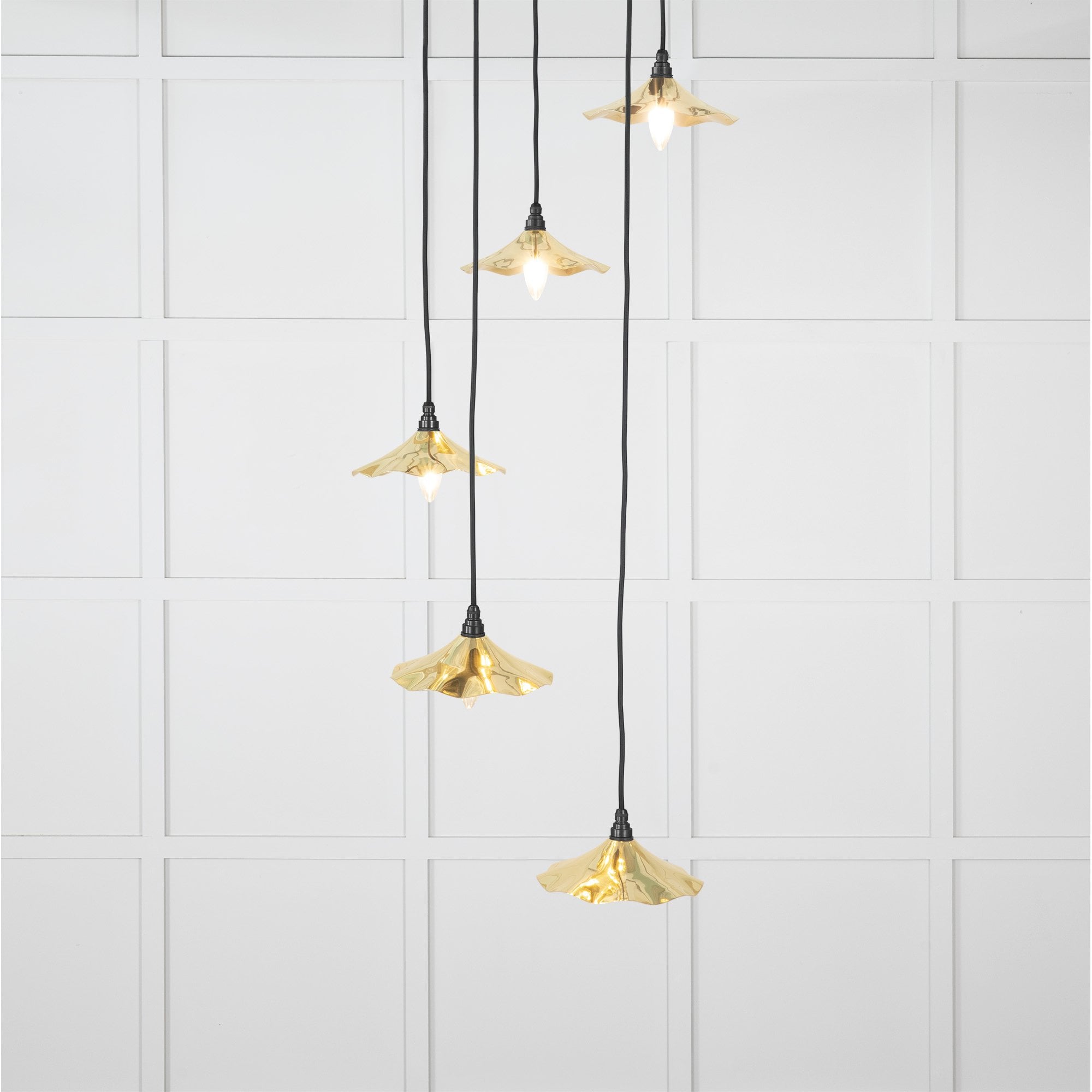 From The Anvil Smooth Brass Flora Cluster Pendant