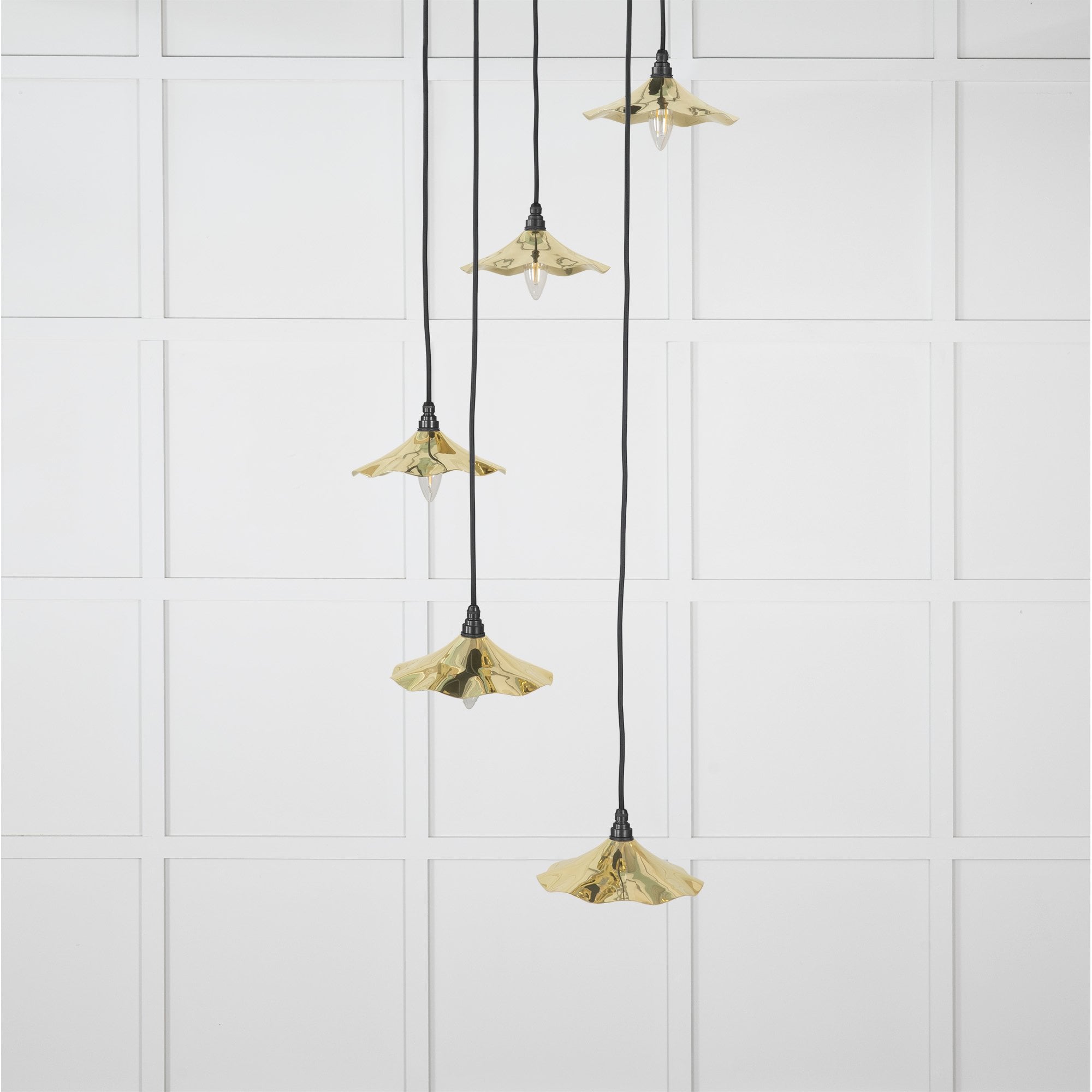 From The Anvil Smooth Brass Flora Cluster Pendant