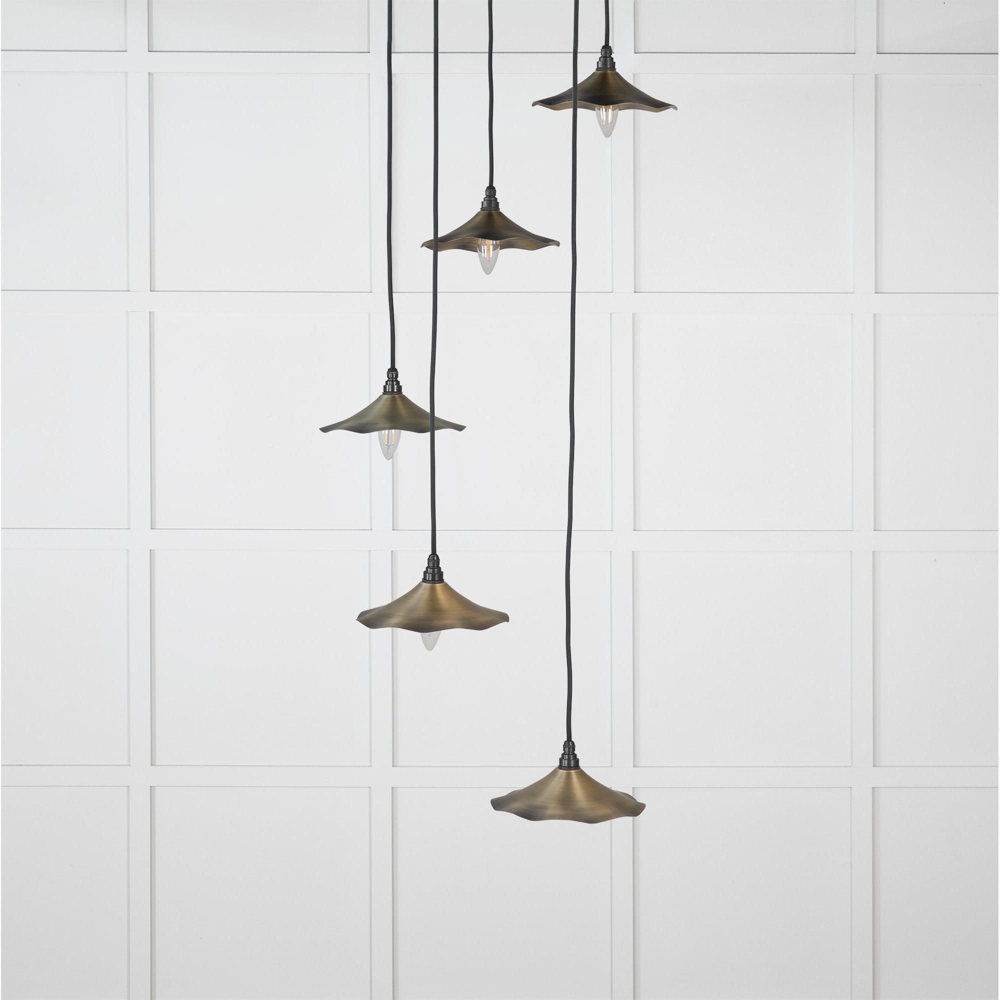 From The Anvil Aged Brass Flora Cluster Pendant