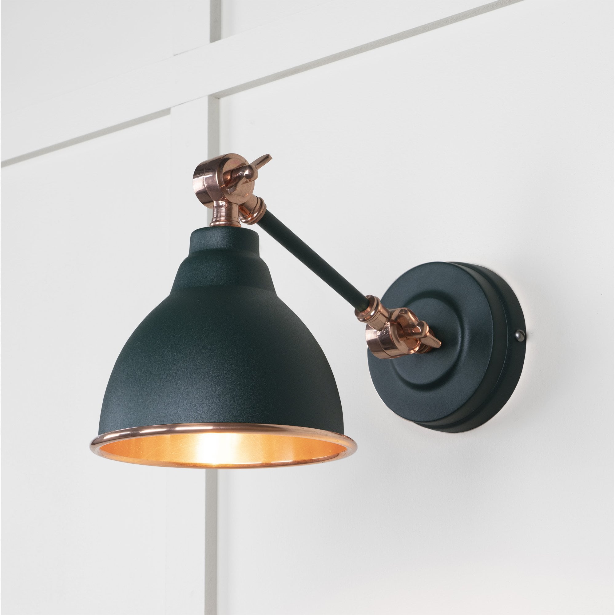 From The Anvil Smooth Copper Brindley Wall Light - Dingle (Rich Green)