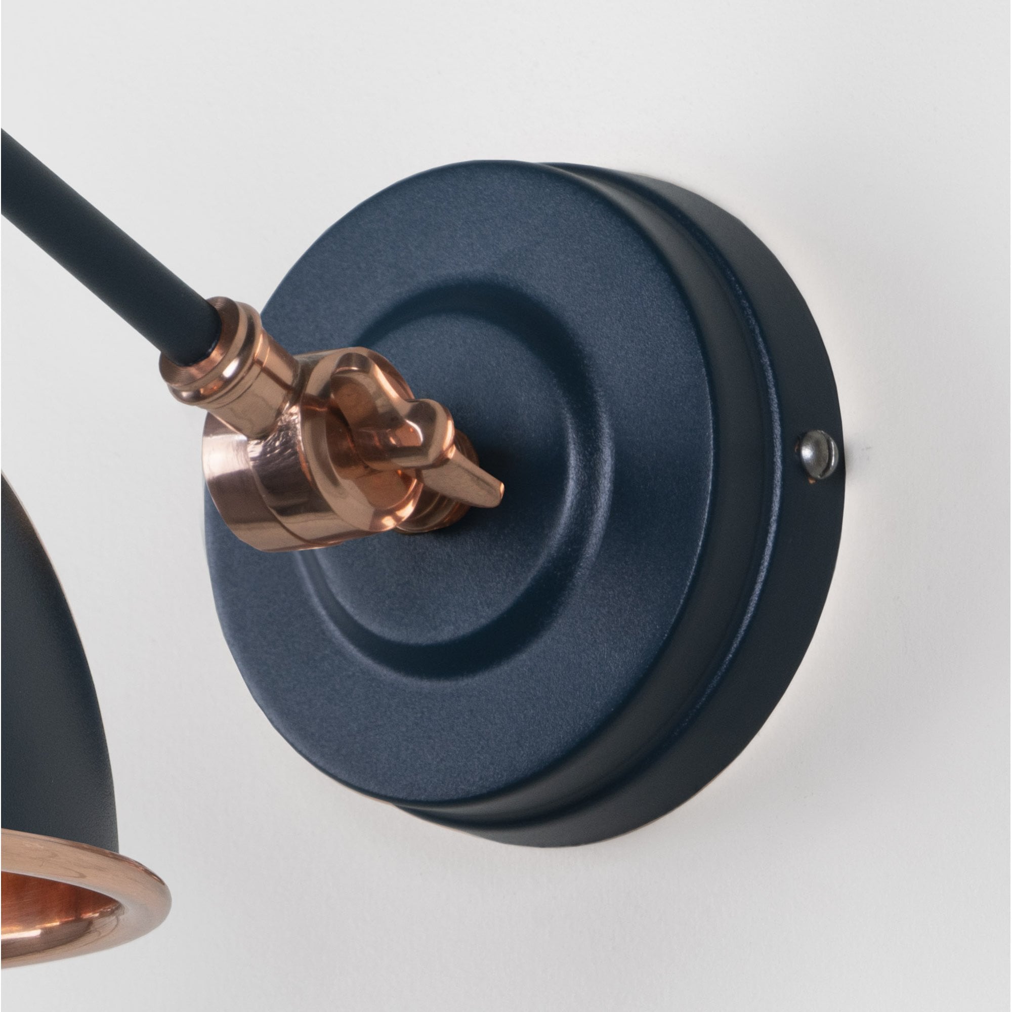 From The Anvil Smooth Copper Brindley Wall Light - Dusk (Dark Blue/Grey)
