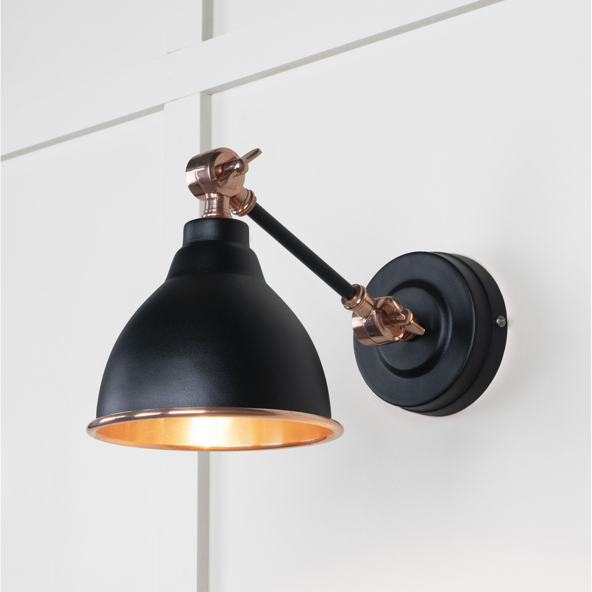 From The Anvil Smooth Copper Brindley Wall Light - Elan Black