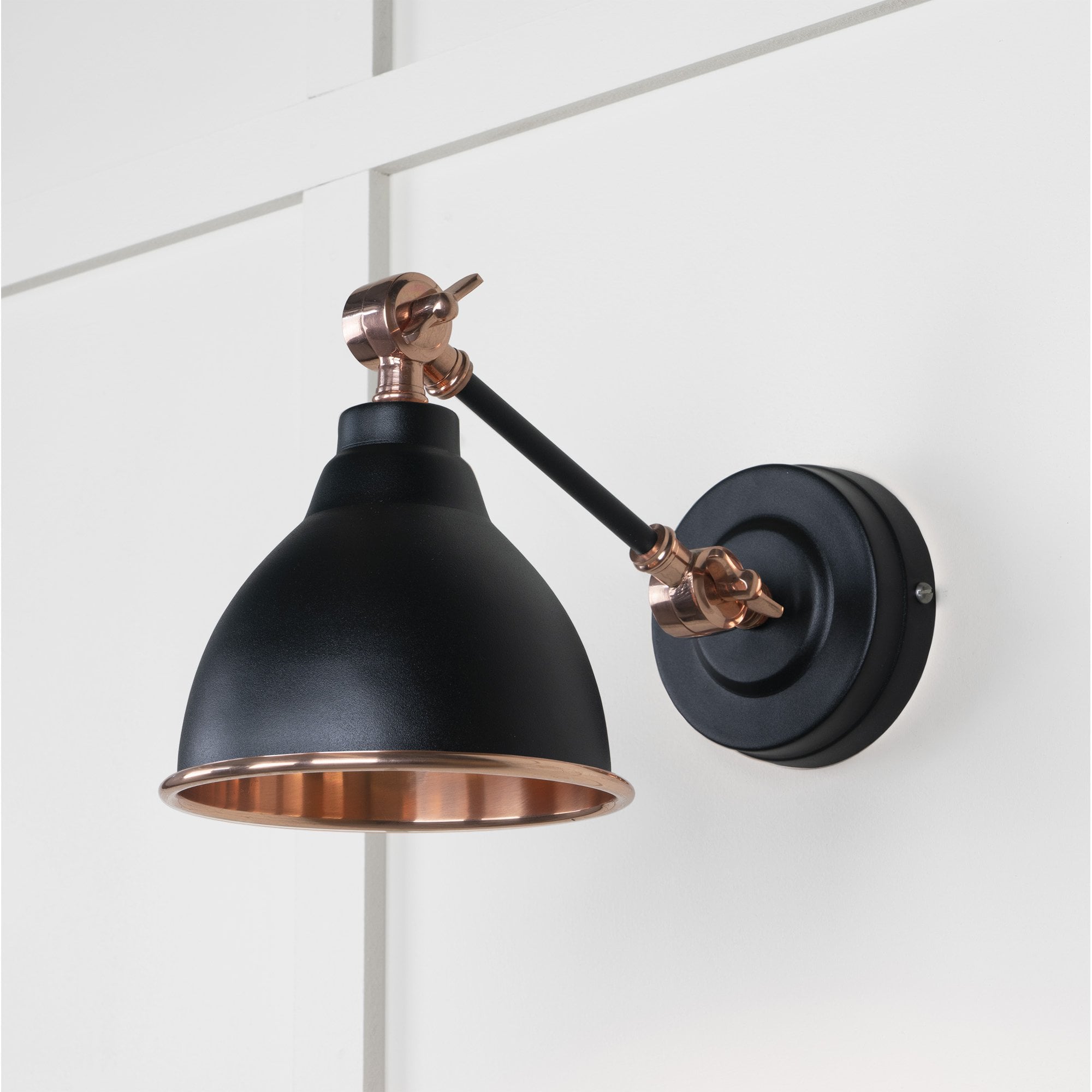From The Anvil Smooth Copper Brindley Wall Light - Elan Black