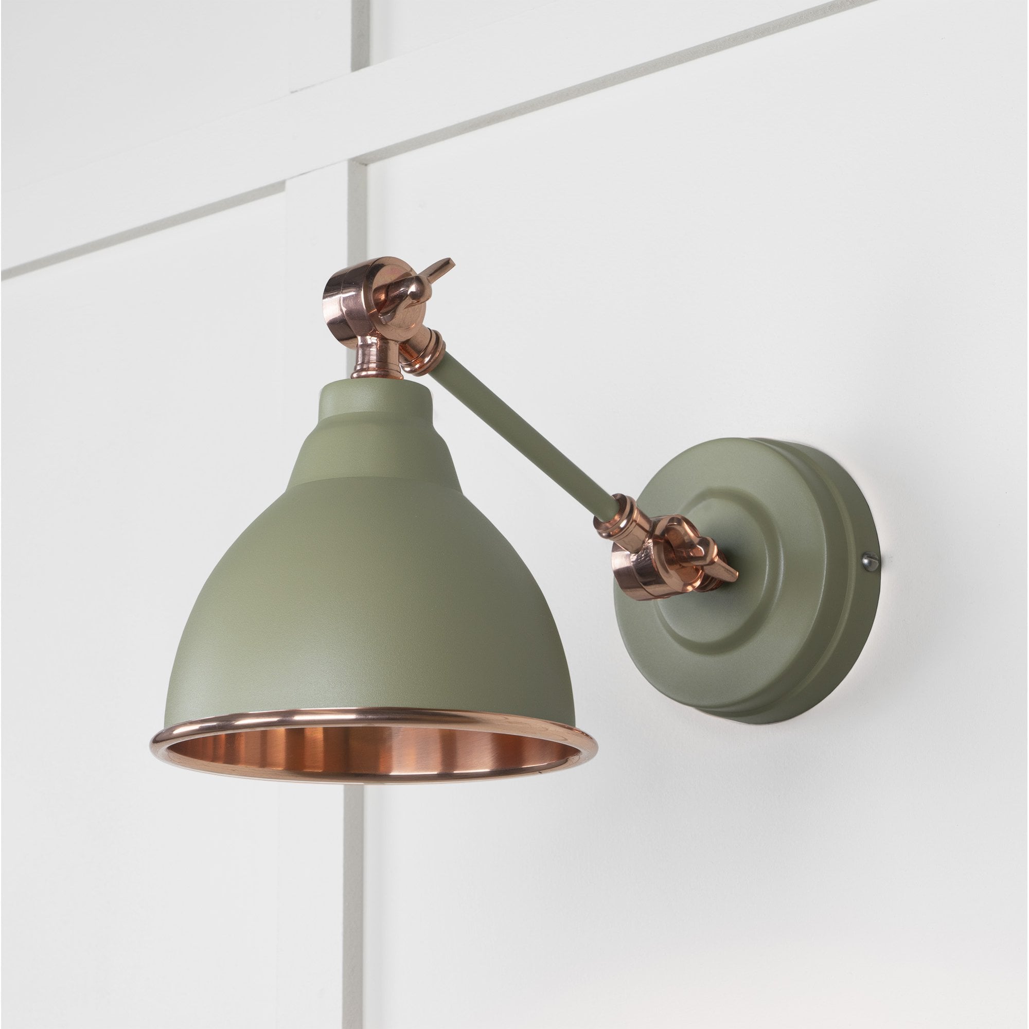 From The Anvil Smooth Copper Brindley Wall Light - Tump (Pale Green)