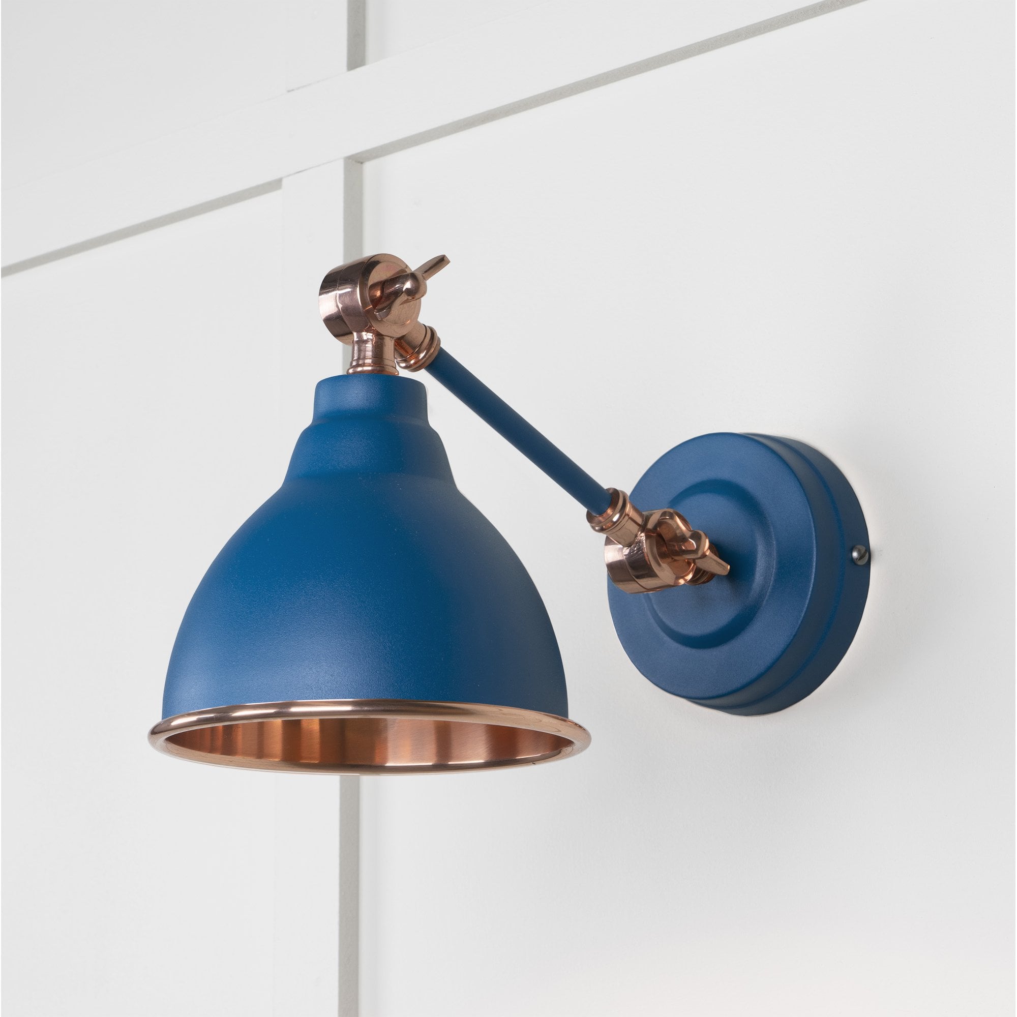 From The Anvil Smooth Copper Brindley Wall Light - Upstream (Blue)