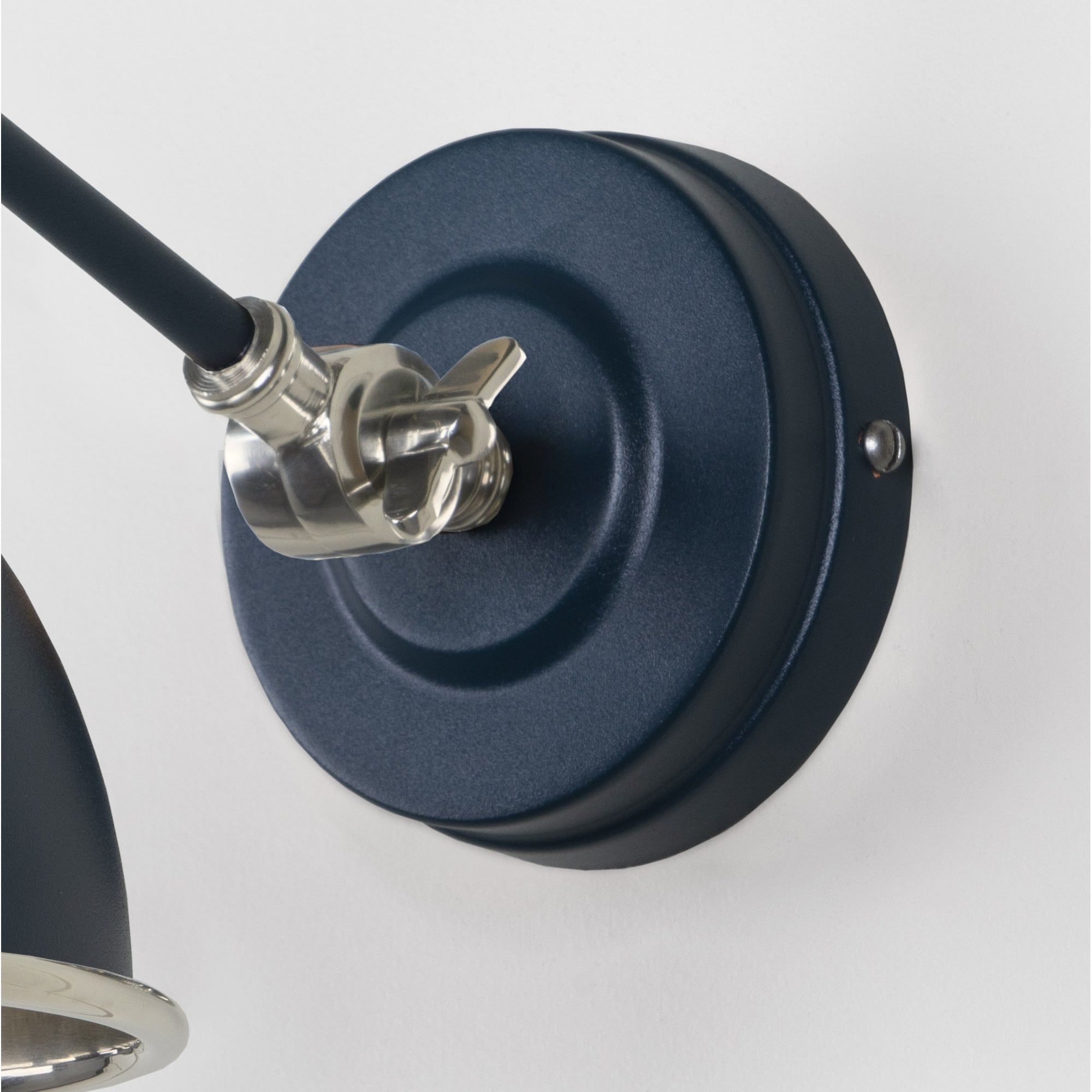 From The Anvil Smooth Nickel Brindley Wall Light - Dusk (Dark Blue/Grey)
