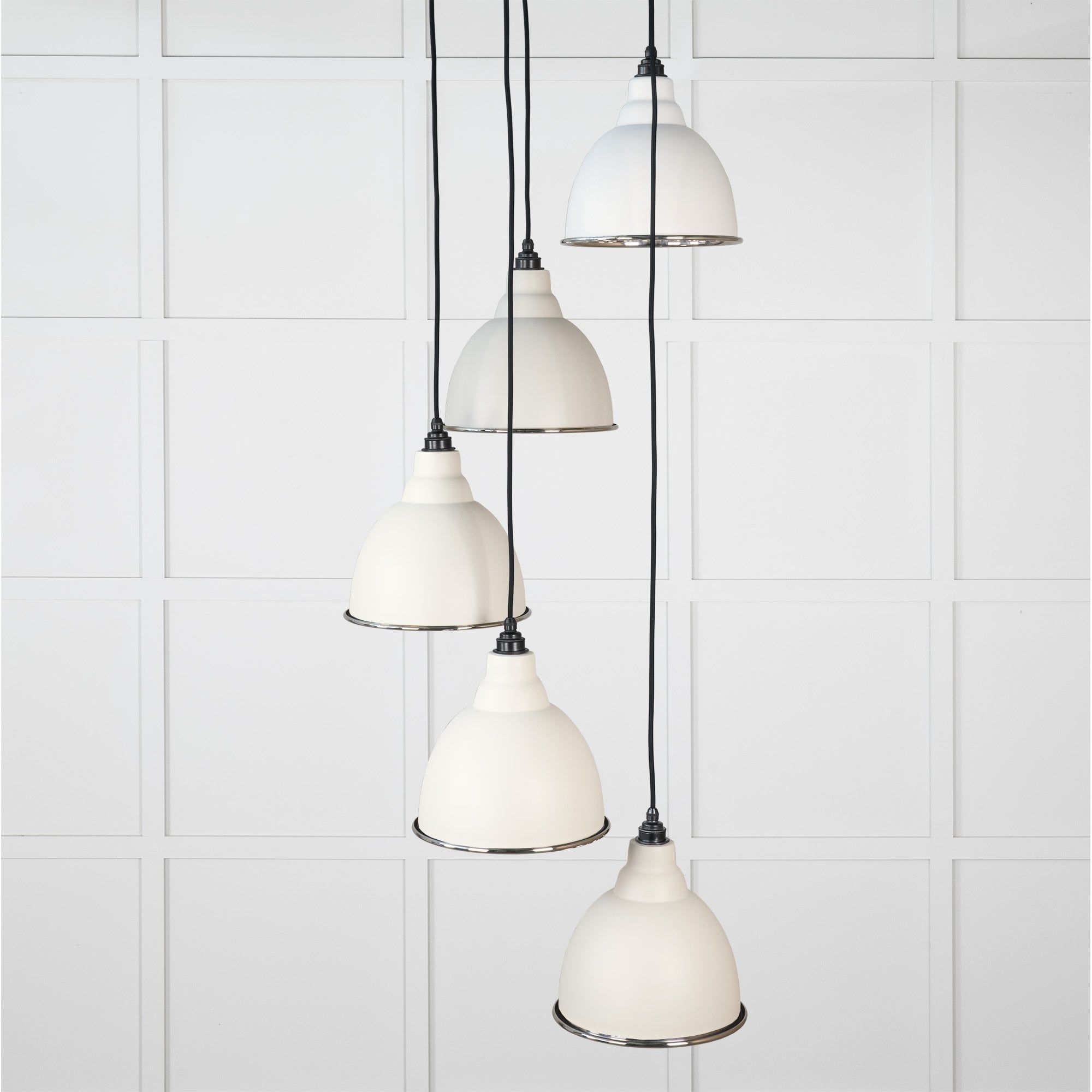From The Anvil Smooth Nickel Brindley Cluster Pendant - Teasel (Off White/Cream)