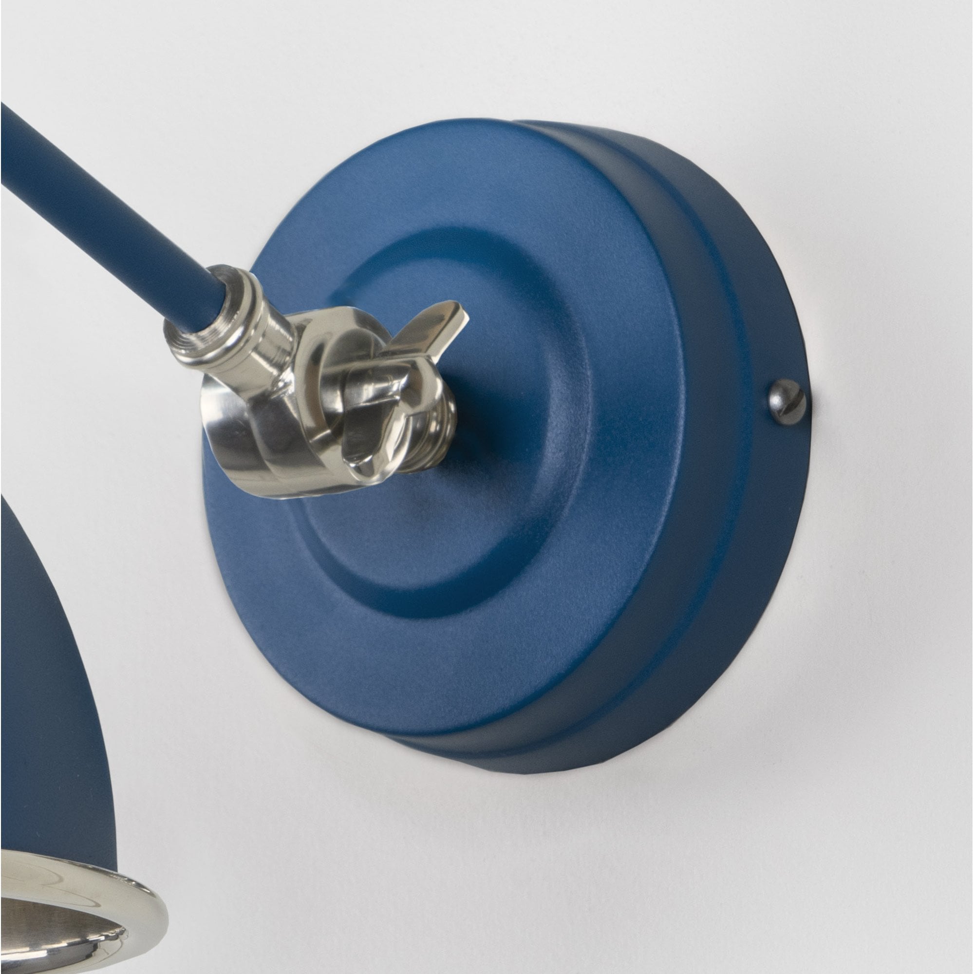 From The Anvil Smooth Nickel Brindley Wall Light - Upstream (Blue)
