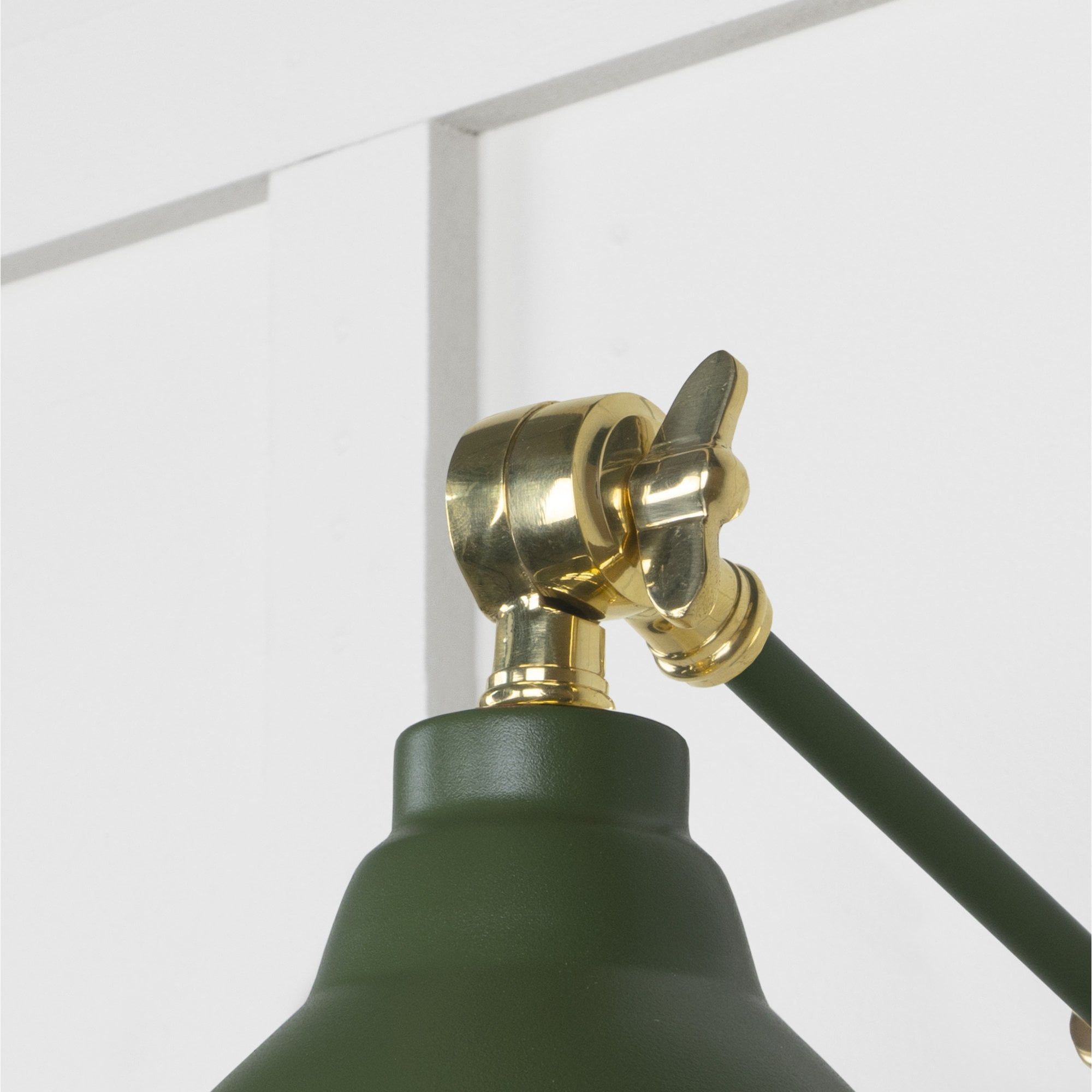 From The Anvil Smooth Brass Brindley Wall Light - Heath (Earthy Green)