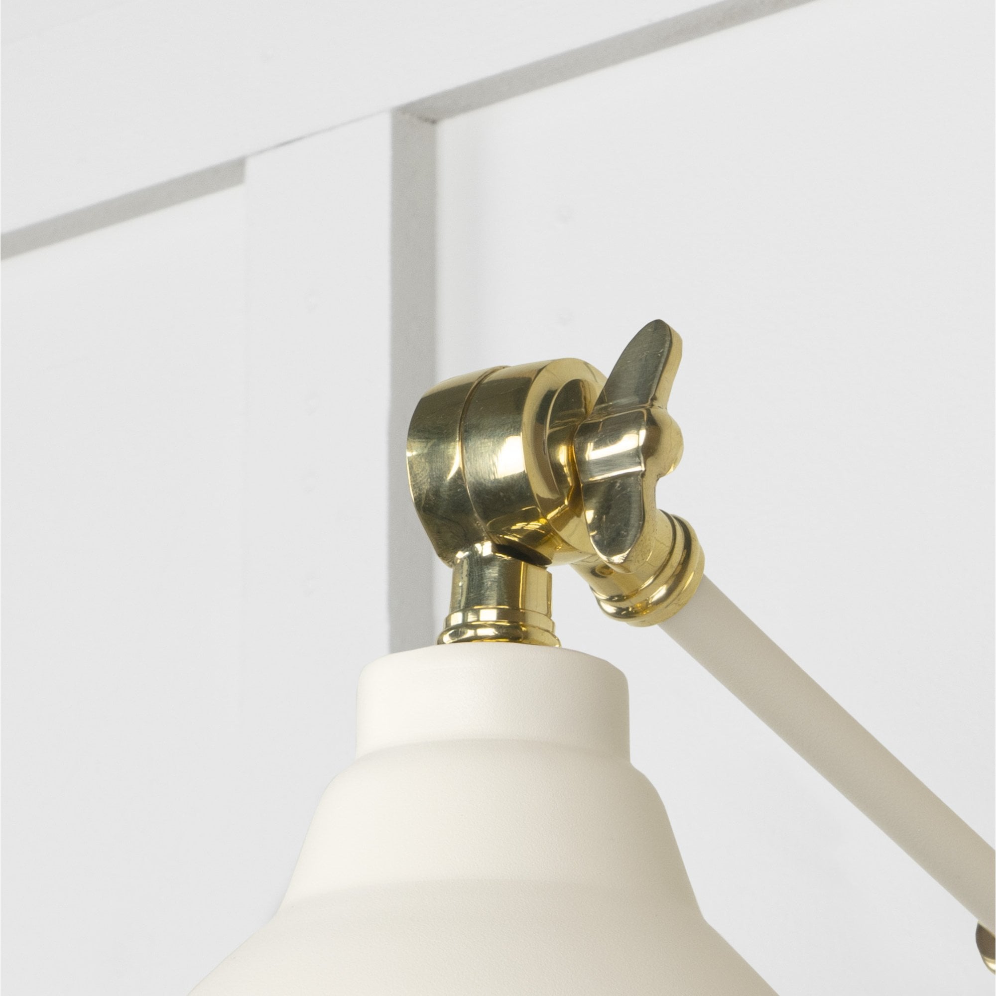 From The Anvil Smooth Brass Brindley Wall Light - Teasel (Off White/Cream)