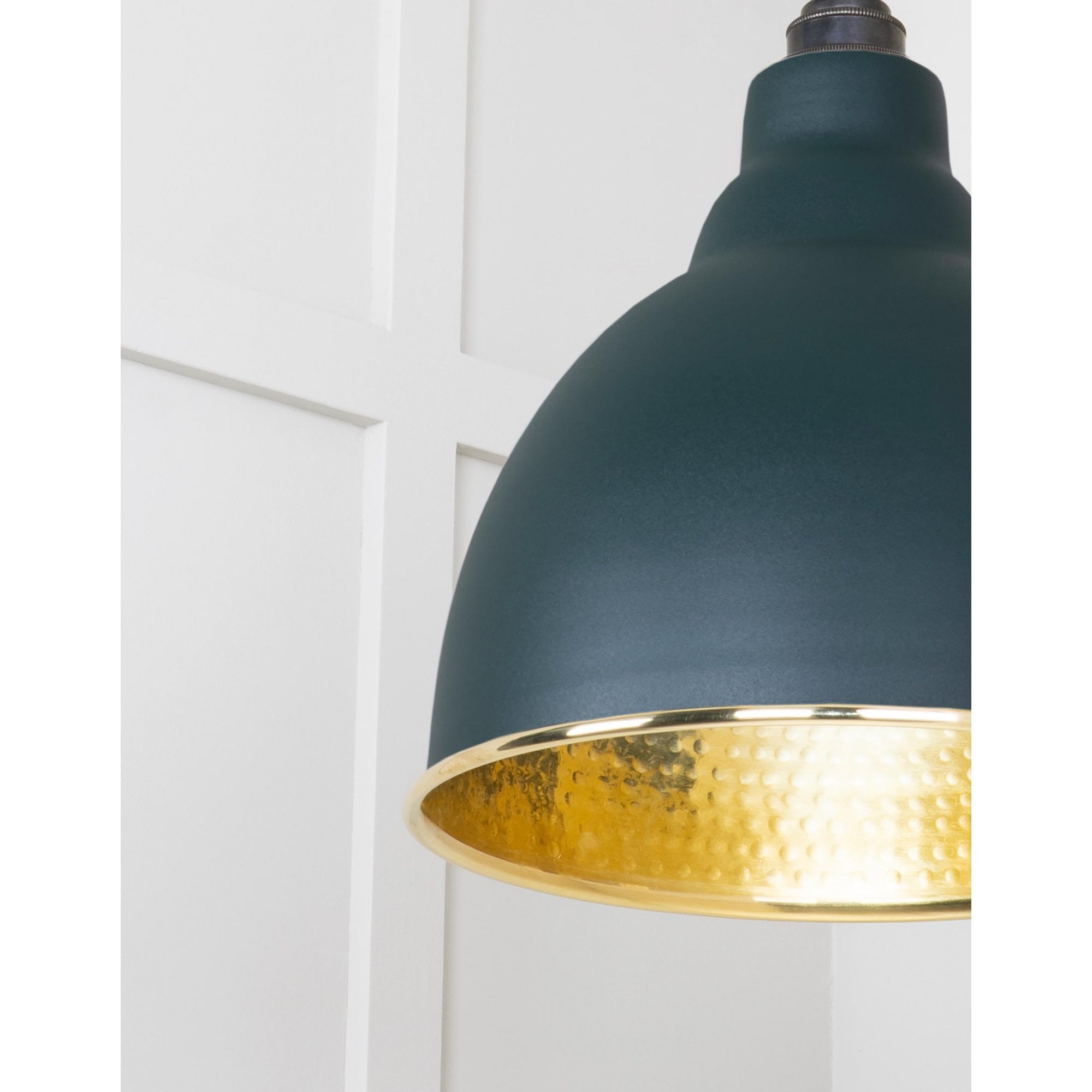 From The Anvil Hammered Brass Brindley Cluster Pendant - Dingle (Rich Green)