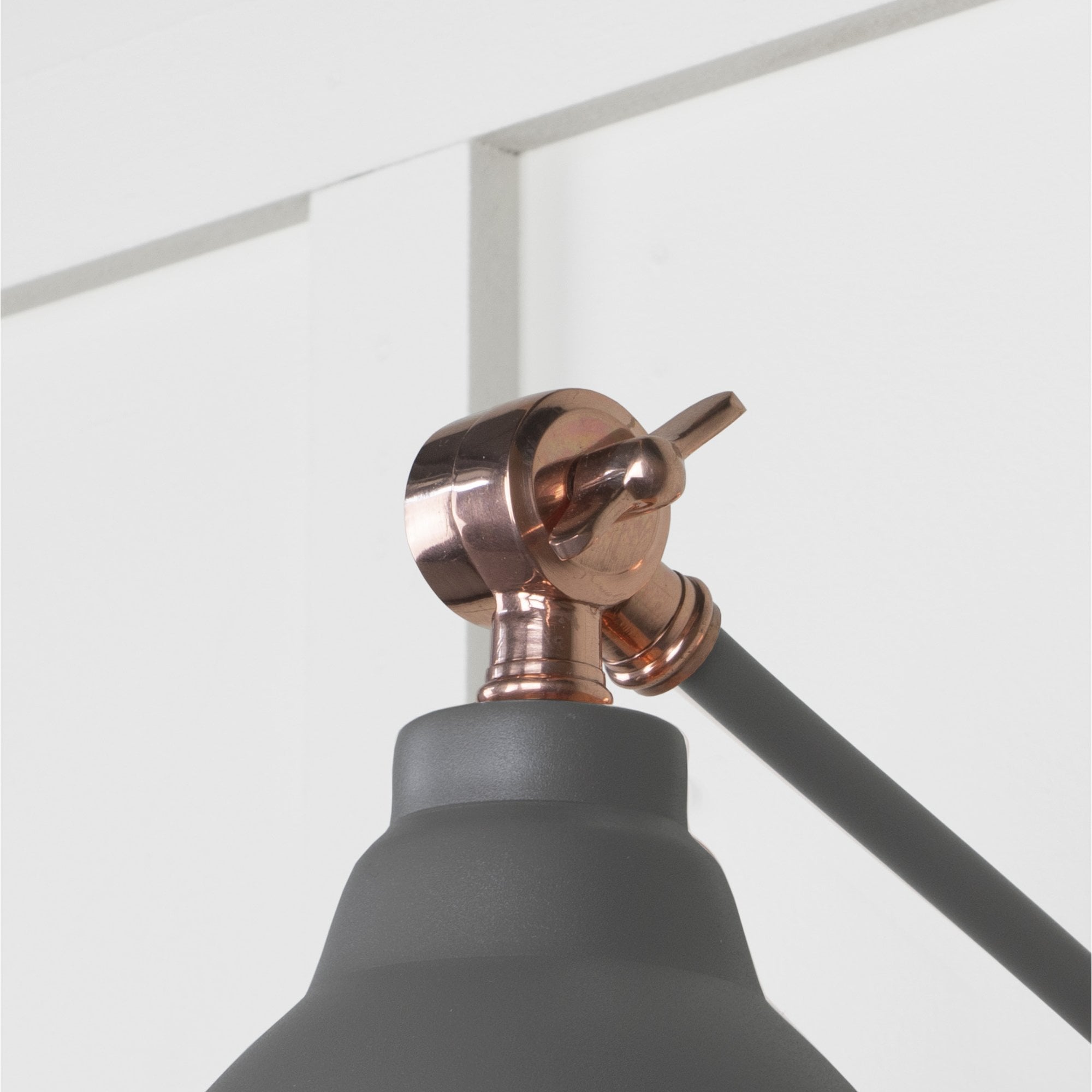 From The Anvil Hammered Copper Brindley Wall Light - Bluff (Warm Grey)