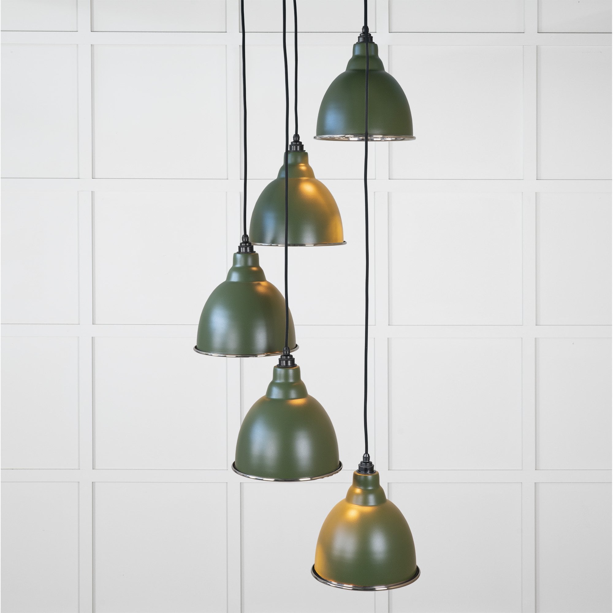 From The Anvil Hammered Nickel Brindley Cluster Pendant - Heath (Earthy Green)