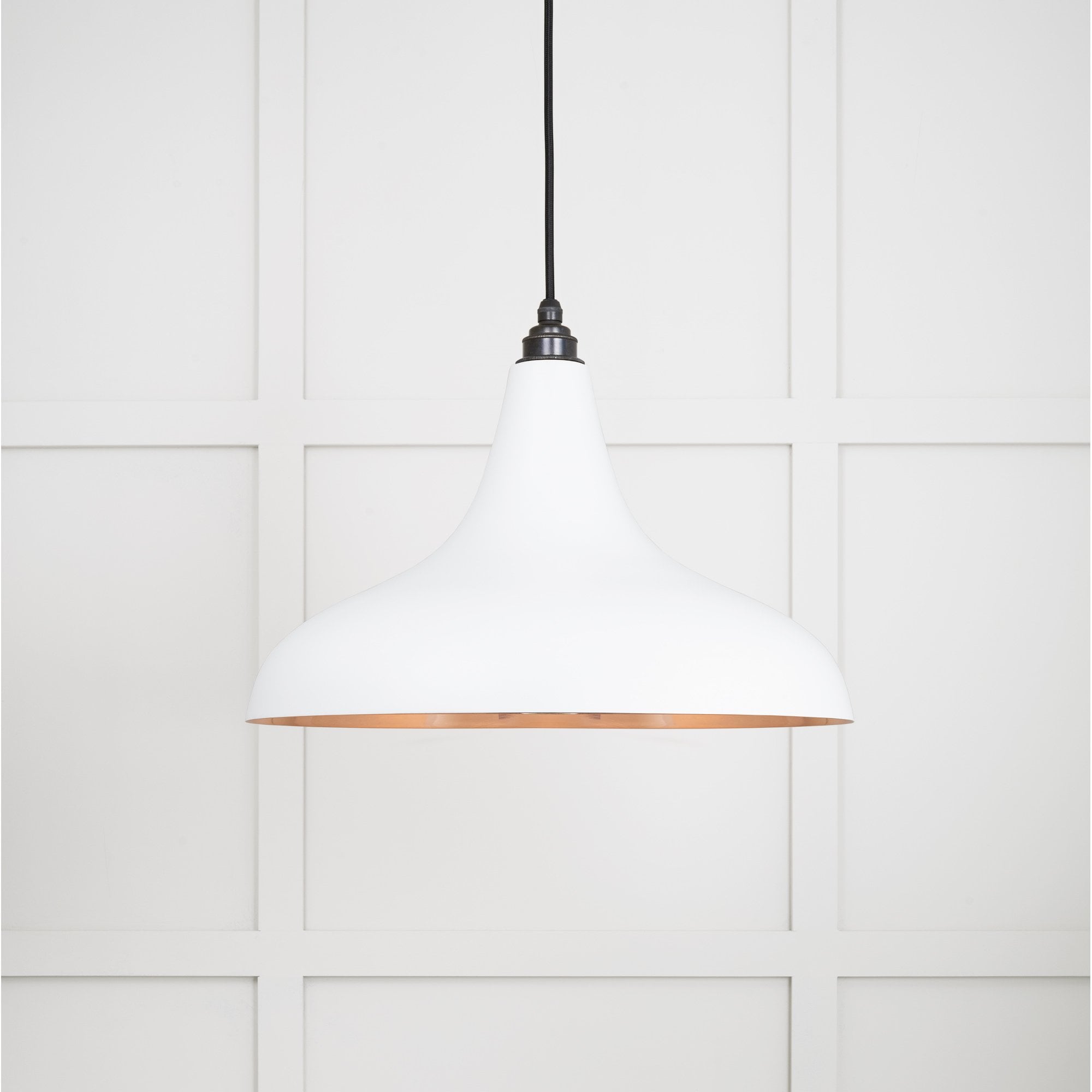 From The Anvil Smooth Copper Frankley Pendant - Flock (Matt White)