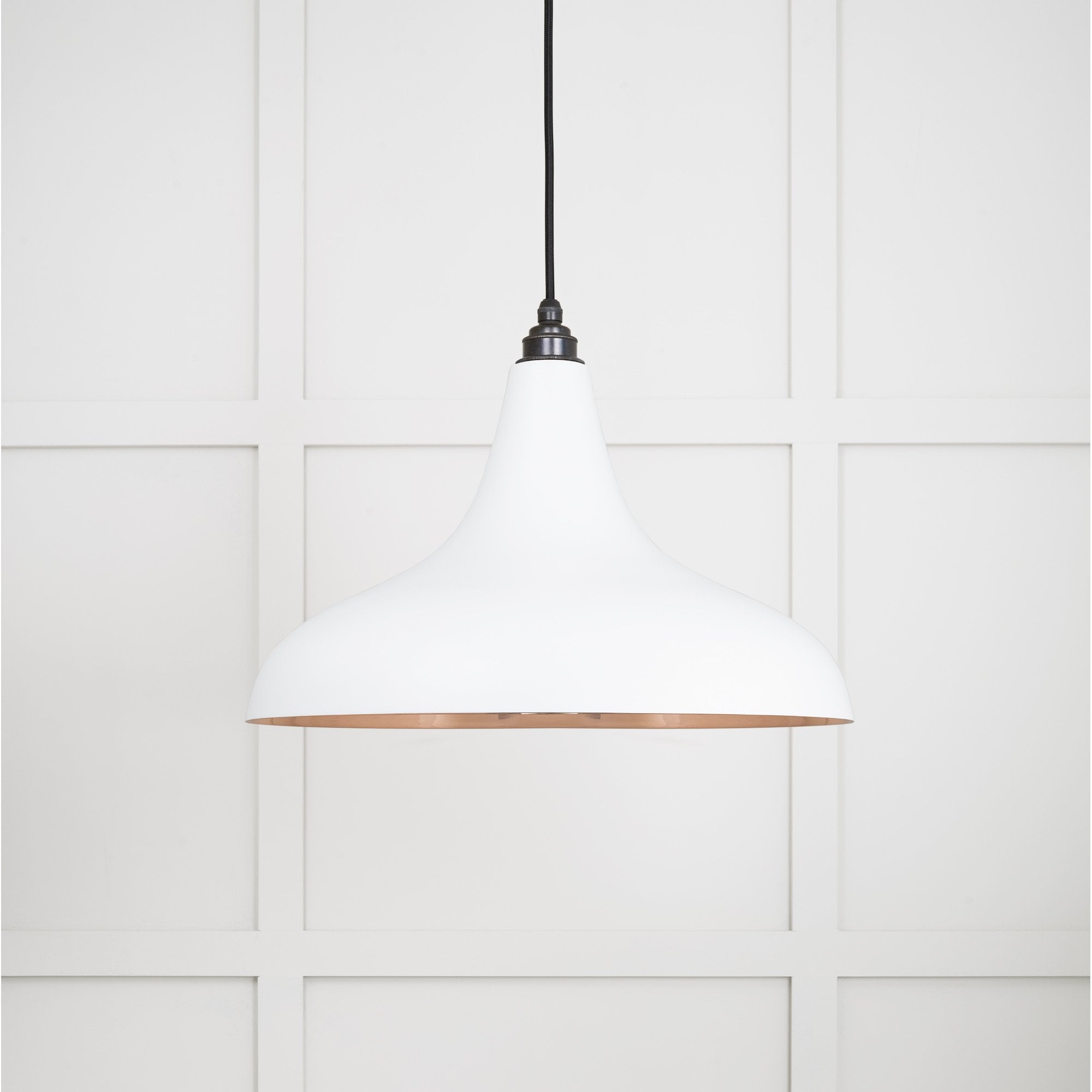 From The Anvil Smooth Copper Frankley Pendant - Flock (Matt White)