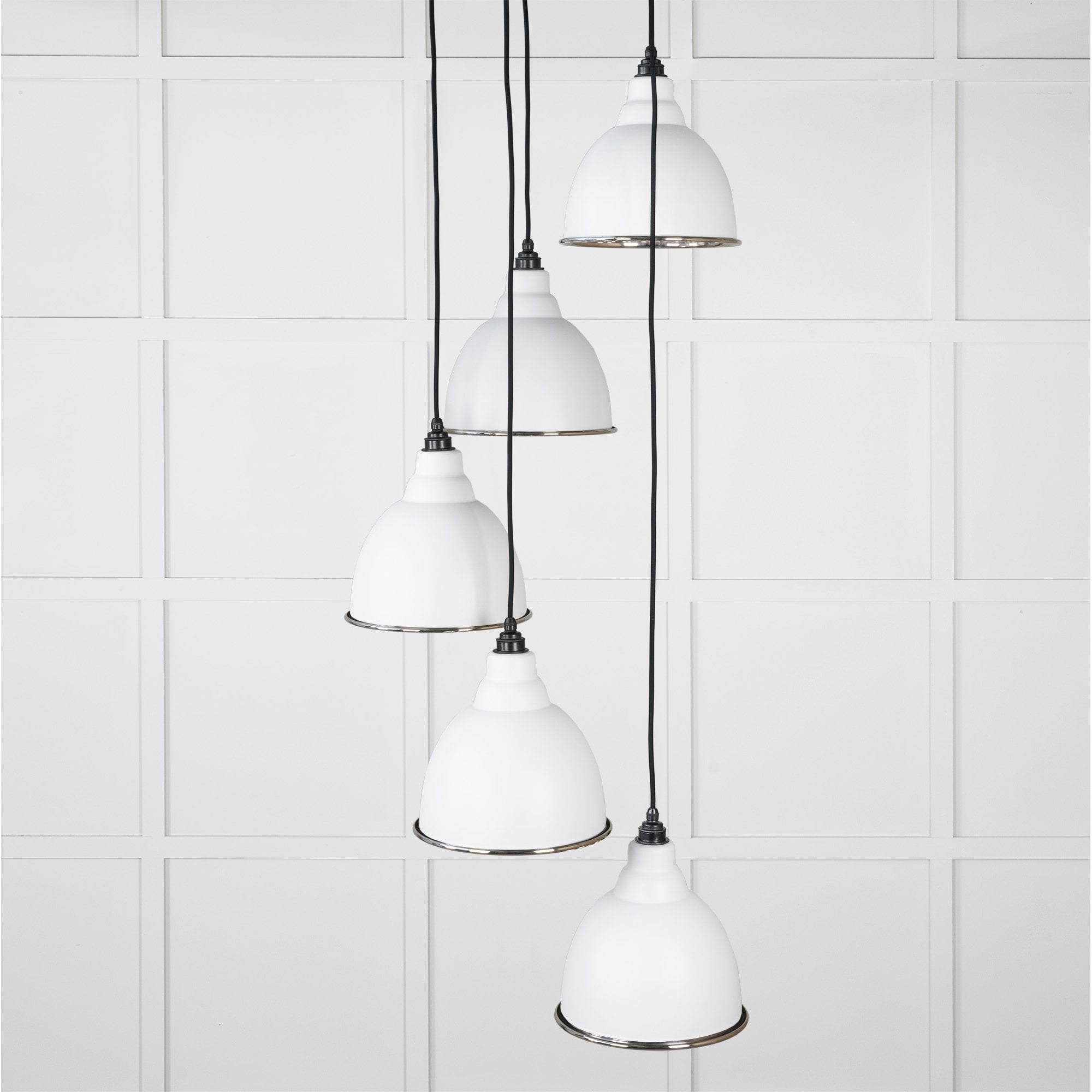 From The Anvil Hammered Nickel Brindley Cluster Pendant - Flock (Matt White)