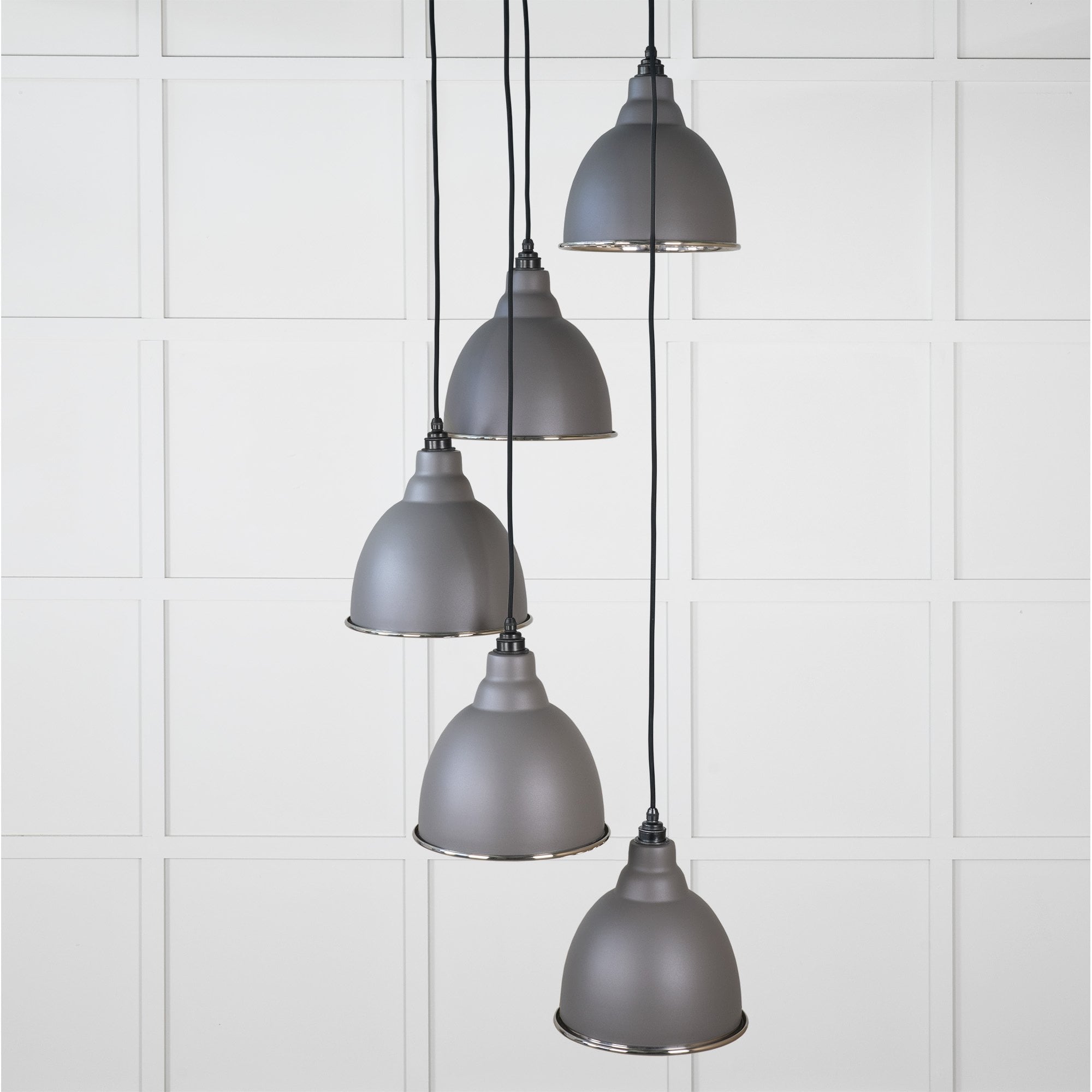 From The Anvil Hammered Nickel Brindley Cluster Pendant - Bluff (Warm Grey)