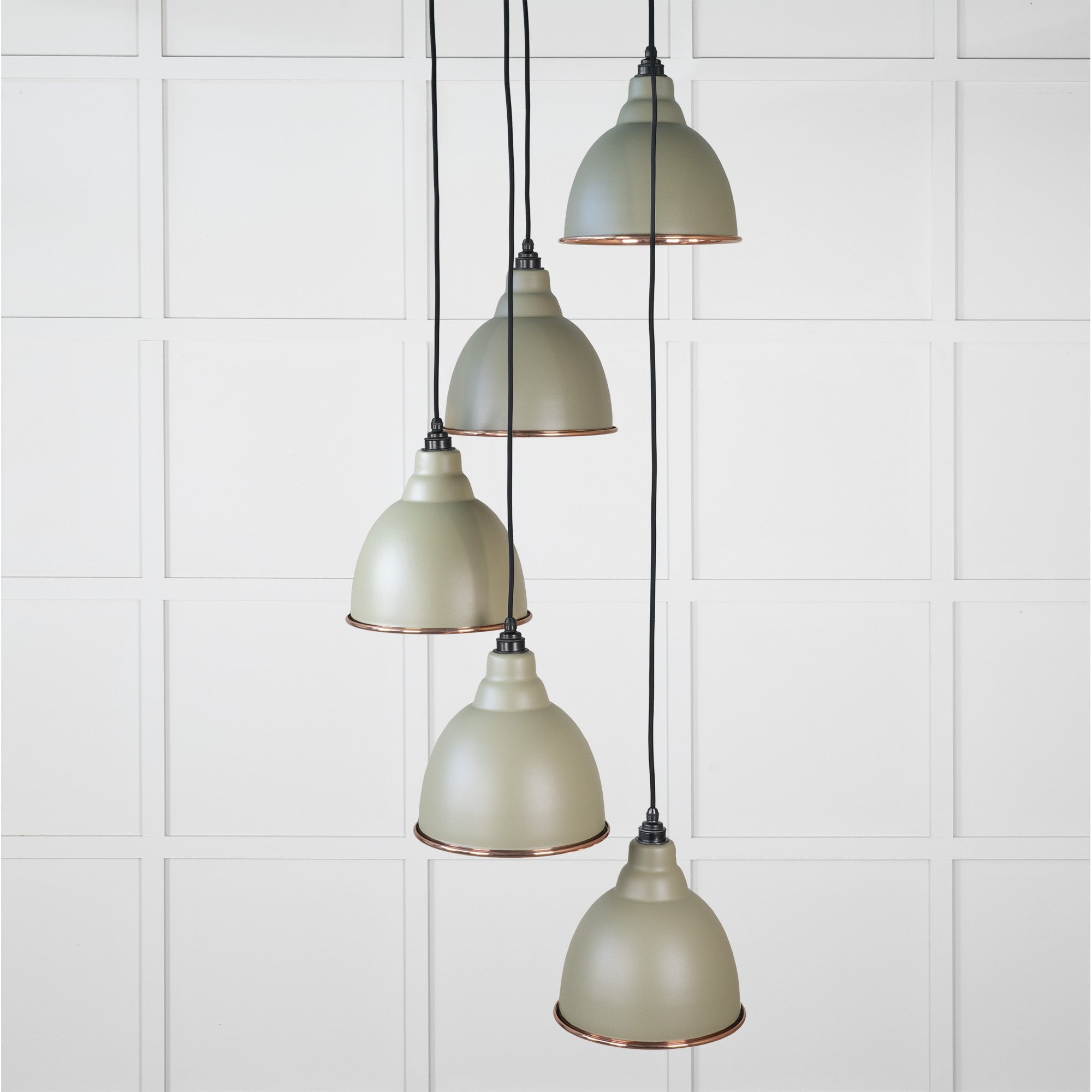 From The Anvil Hammered Copper Brindley Cluster Pendant - Tump (Pale Green)