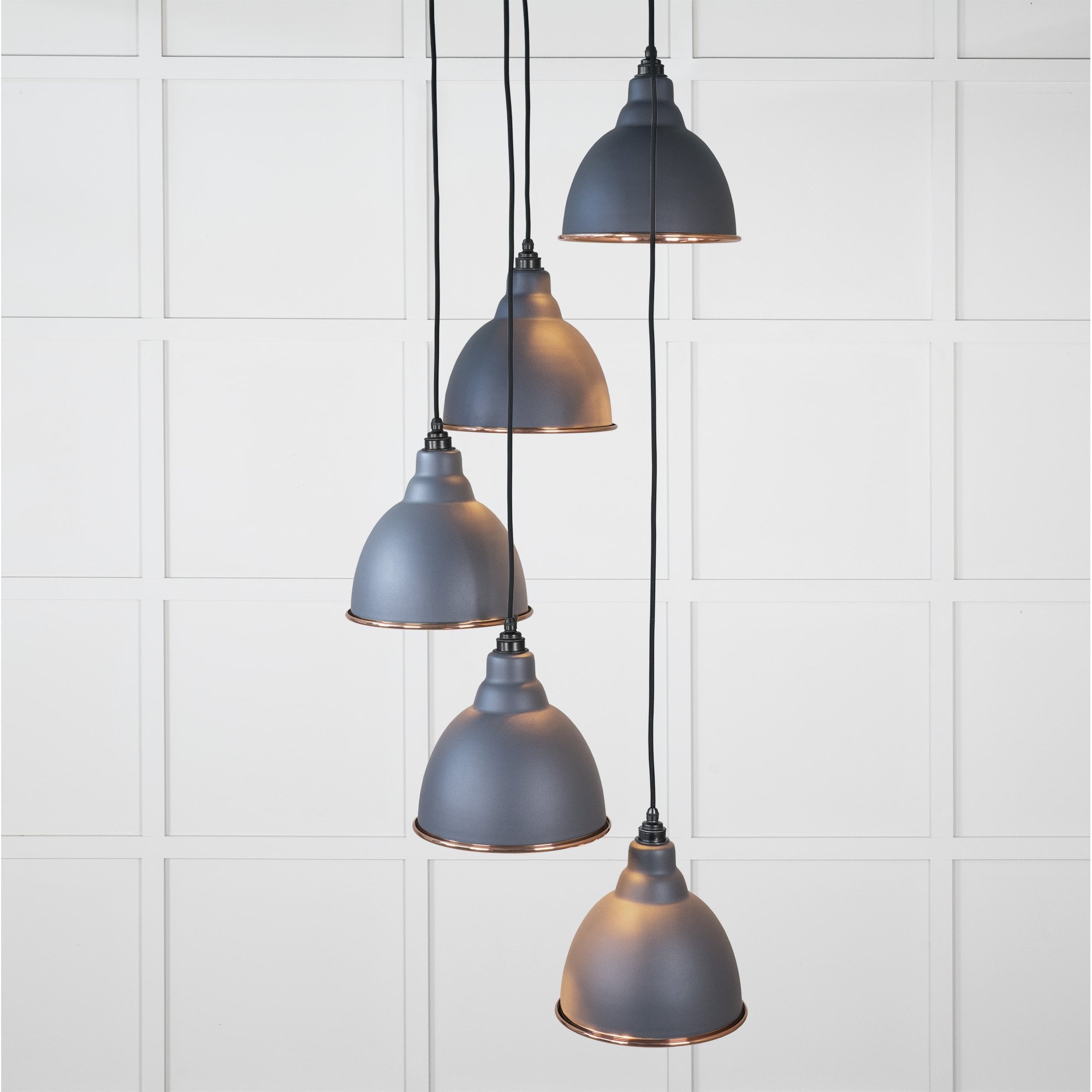 From The Anvil Hammered Copper Brindley Cluster Pendant - Slate (Mid Grey)