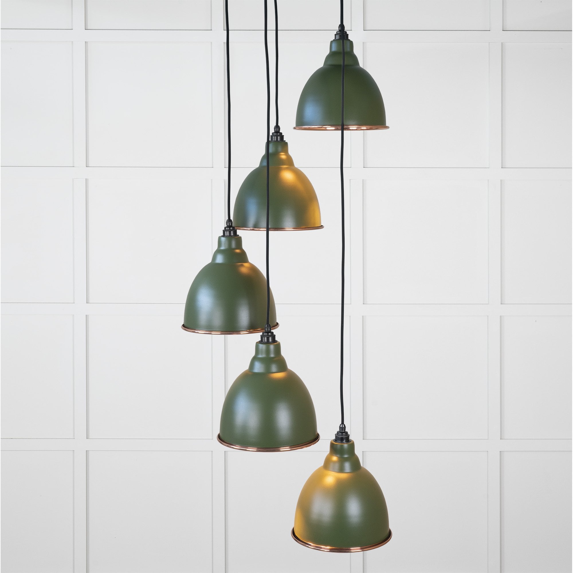 From The Anvil Hammered Copper Brindley Cluster Pendant - Heath (Earthy Green)
