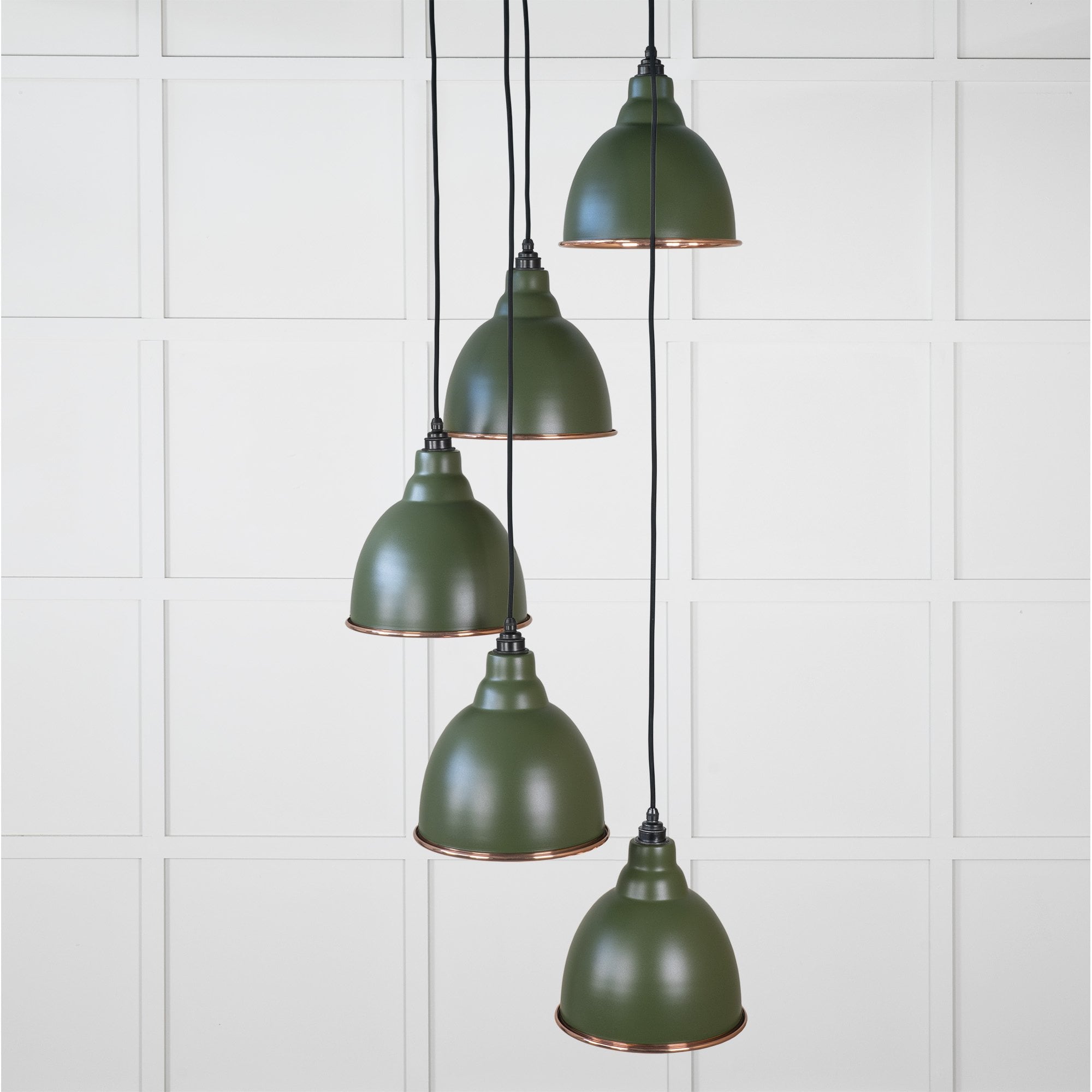 From The Anvil Hammered Copper Brindley Cluster Pendant - Heath (Earthy Green)